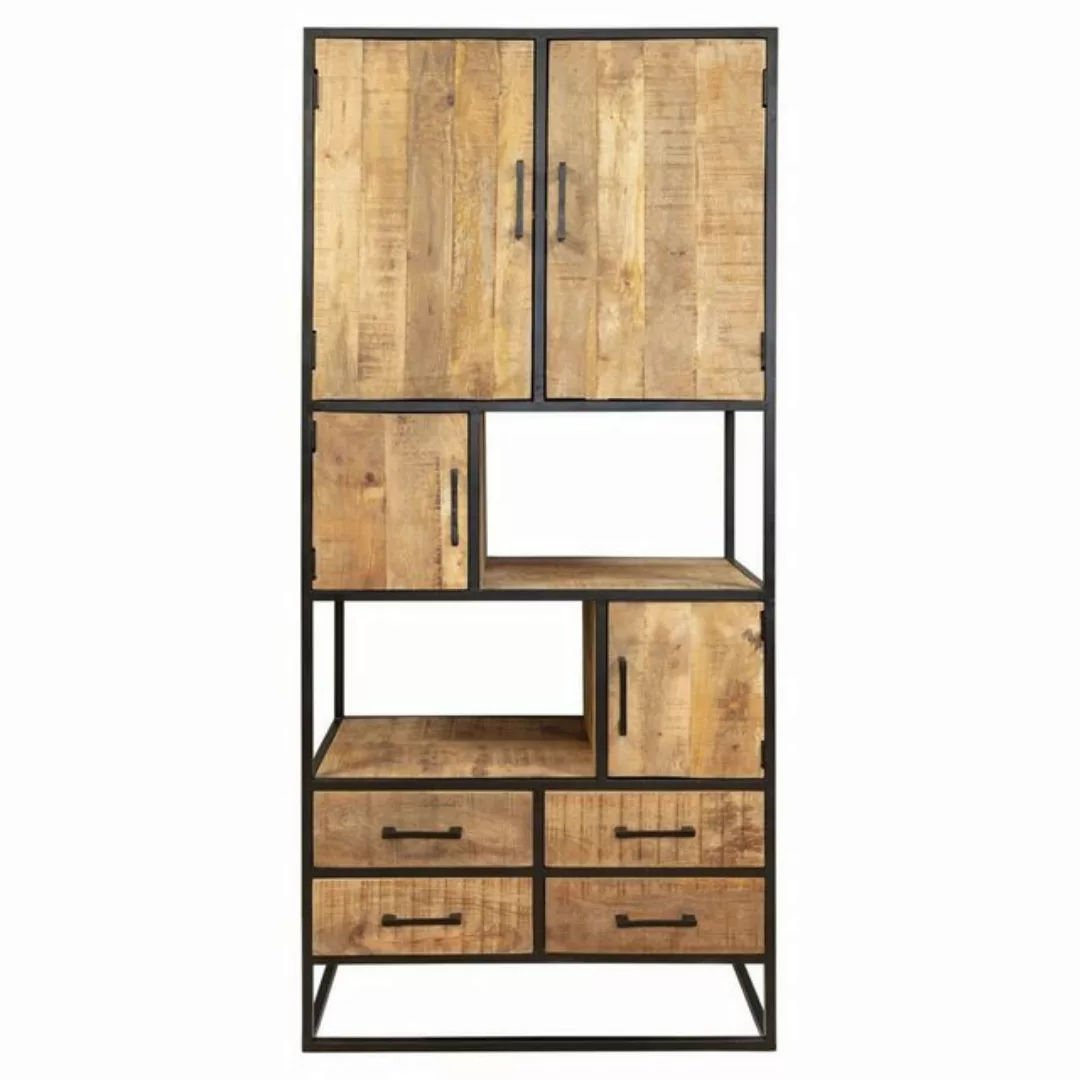 Villa Möbel Fächerschrank (90x45x200cm, 1 Fächerschrank) Mango Massivholz m günstig online kaufen