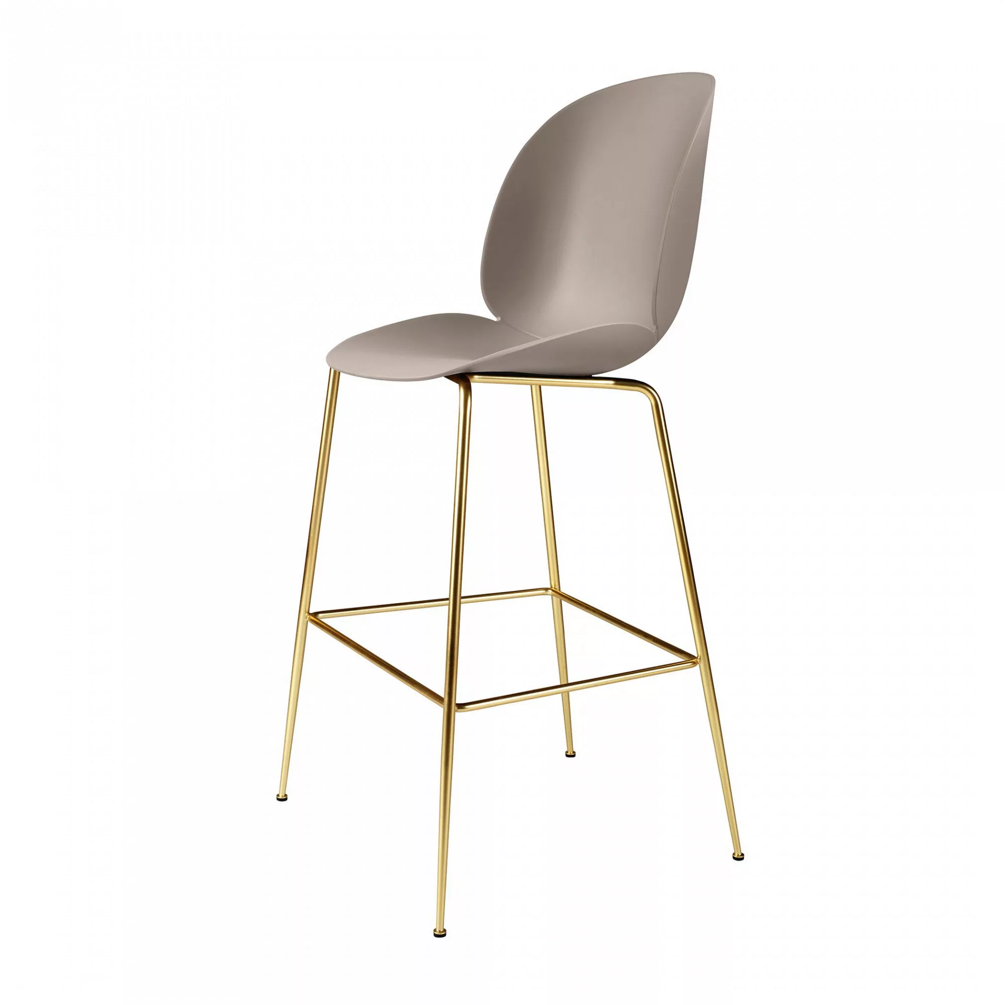Gubi - Beetle Bar Chair Barhocker Messing 118cm - neues beige/Sitz Polyprop günstig online kaufen
