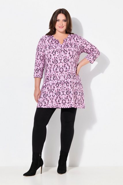 Ulla Popken Longshirt Longshirt A-Linie Tunika-Ausschnitt 3/4-Arm günstig online kaufen