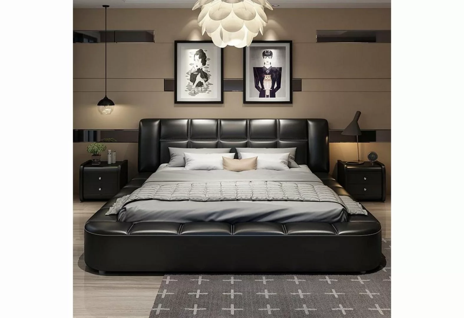 JVmoebel Bett Luxur Polsterbett Designbett Textil Betten Doppelbett Bett günstig online kaufen