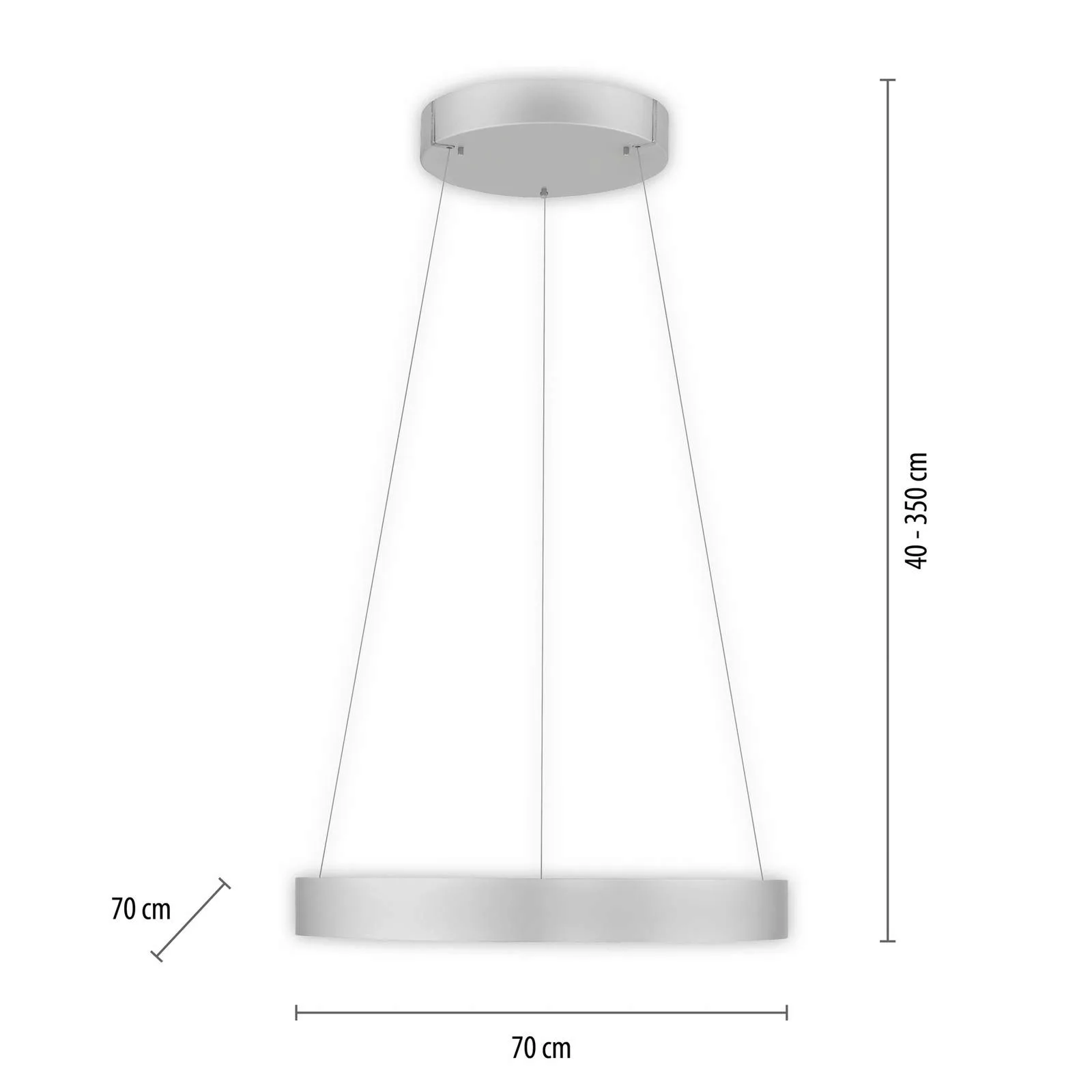 PURE LED-Hängeleuchte E-Clipse, aluminium Ø 70 cm Metall CCT günstig online kaufen