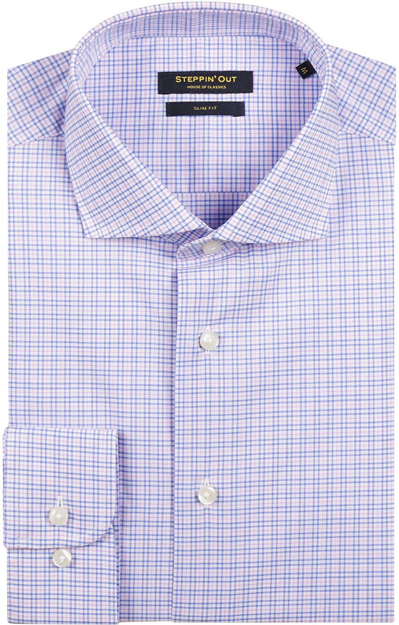 Steppin' Out Hemd Slim-Fit Karos Blau Rot - Größe XXL günstig online kaufen
