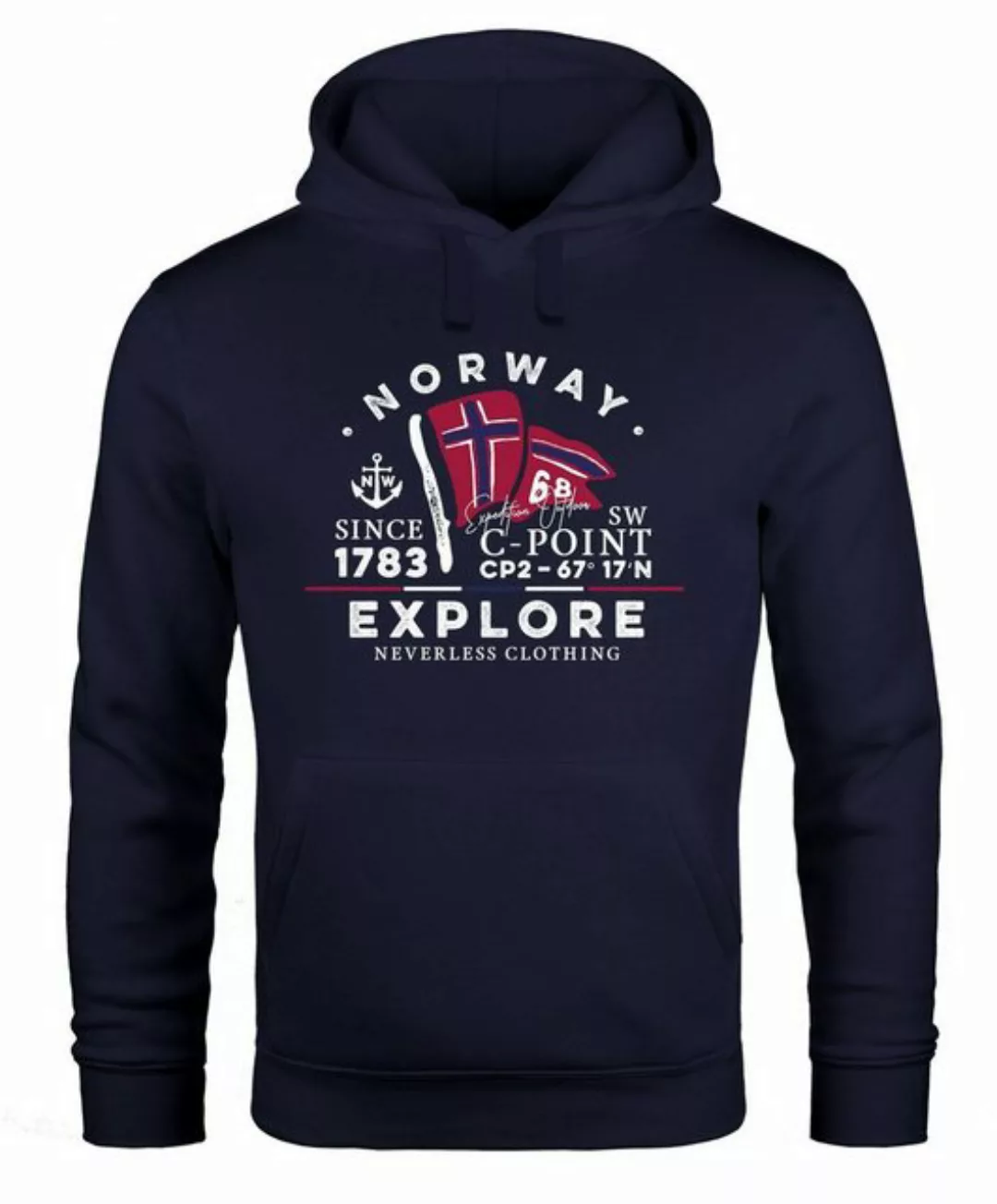 Neverless Hoodie Hoodie Herren Norway Explore norwegische Flagge Norwegen K günstig online kaufen