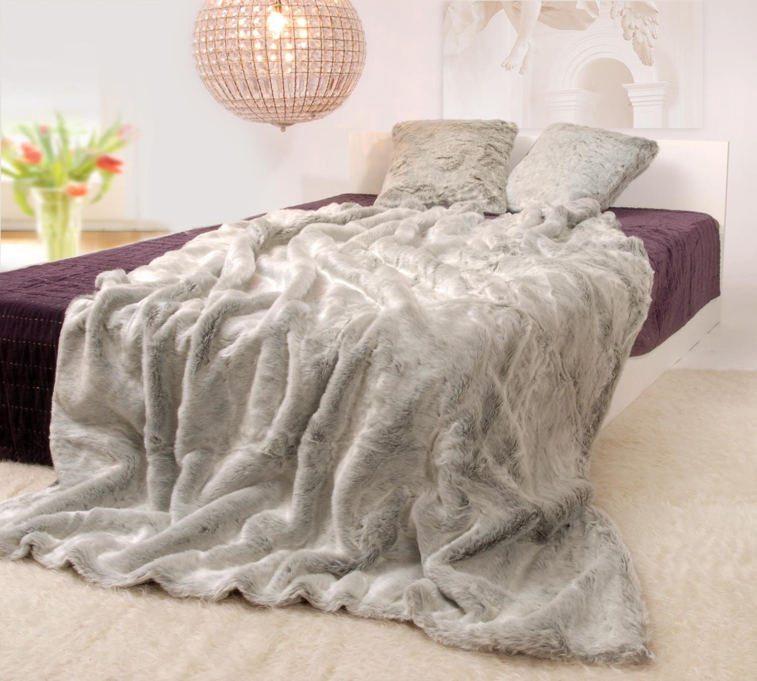 Wohndecke Felldecke (Kunstfell) "Silberfuchs", Wohnen und günstig online kaufen