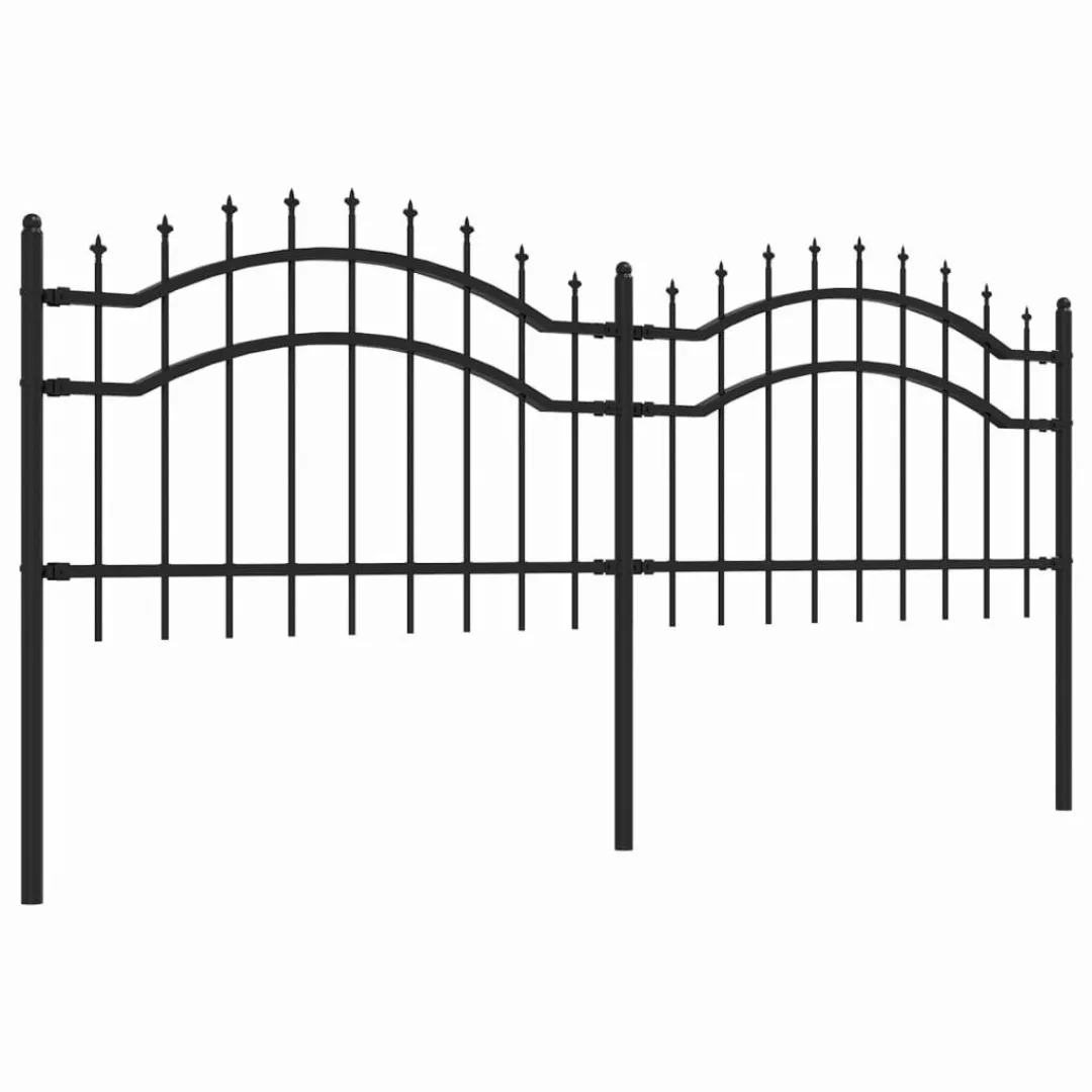 vidaXL Gartenzaun Gartenzaun mit Speerspitzen Schwarz günstig online kaufen