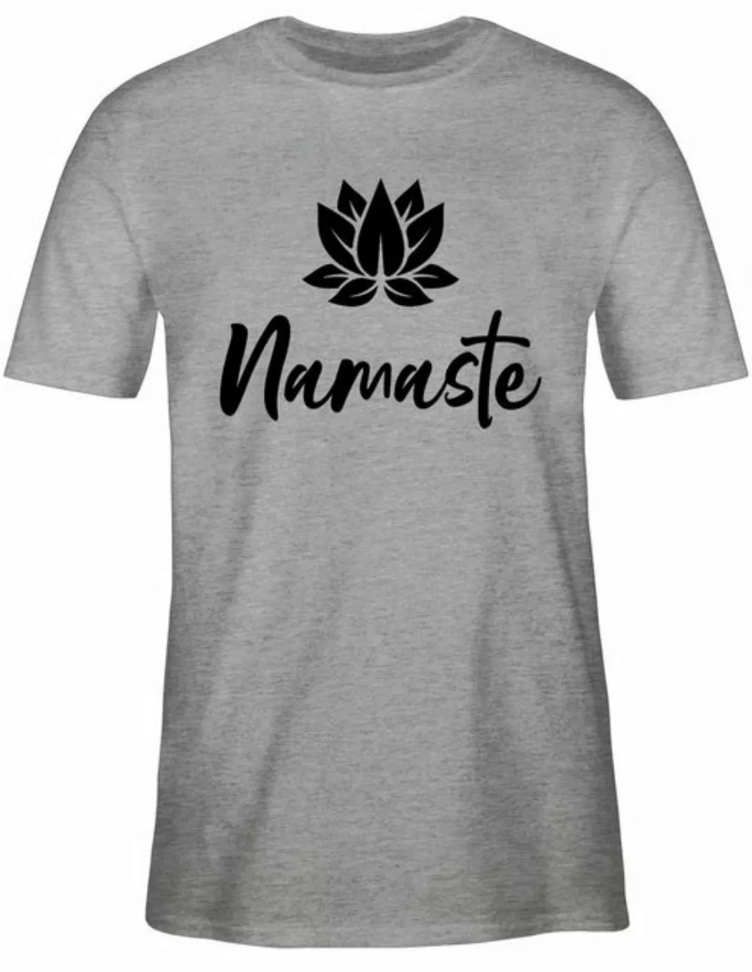 Shirtracer T-Shirt Namaste mit Lotusblüte schwarz Yoga und Wellness Geschen günstig online kaufen