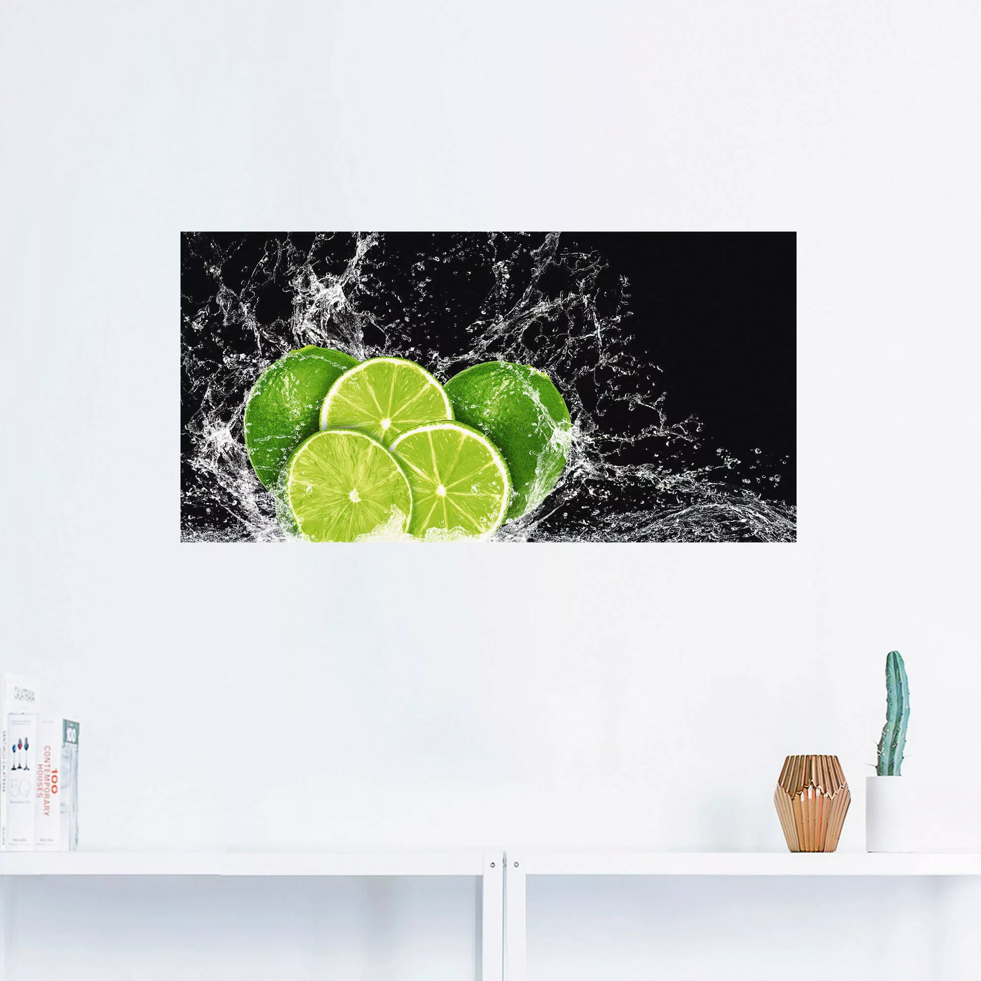 Artland Wandbild "Limone mit Spritzwasser", Obst Bilder, (1 St.), als Leinw günstig online kaufen