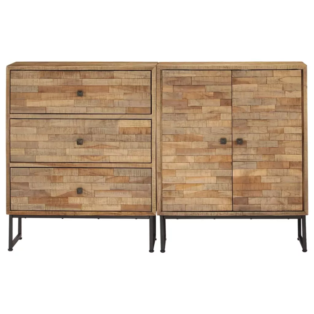 Sideboard-set 2-tlg. Recyceltes Teakholz günstig online kaufen