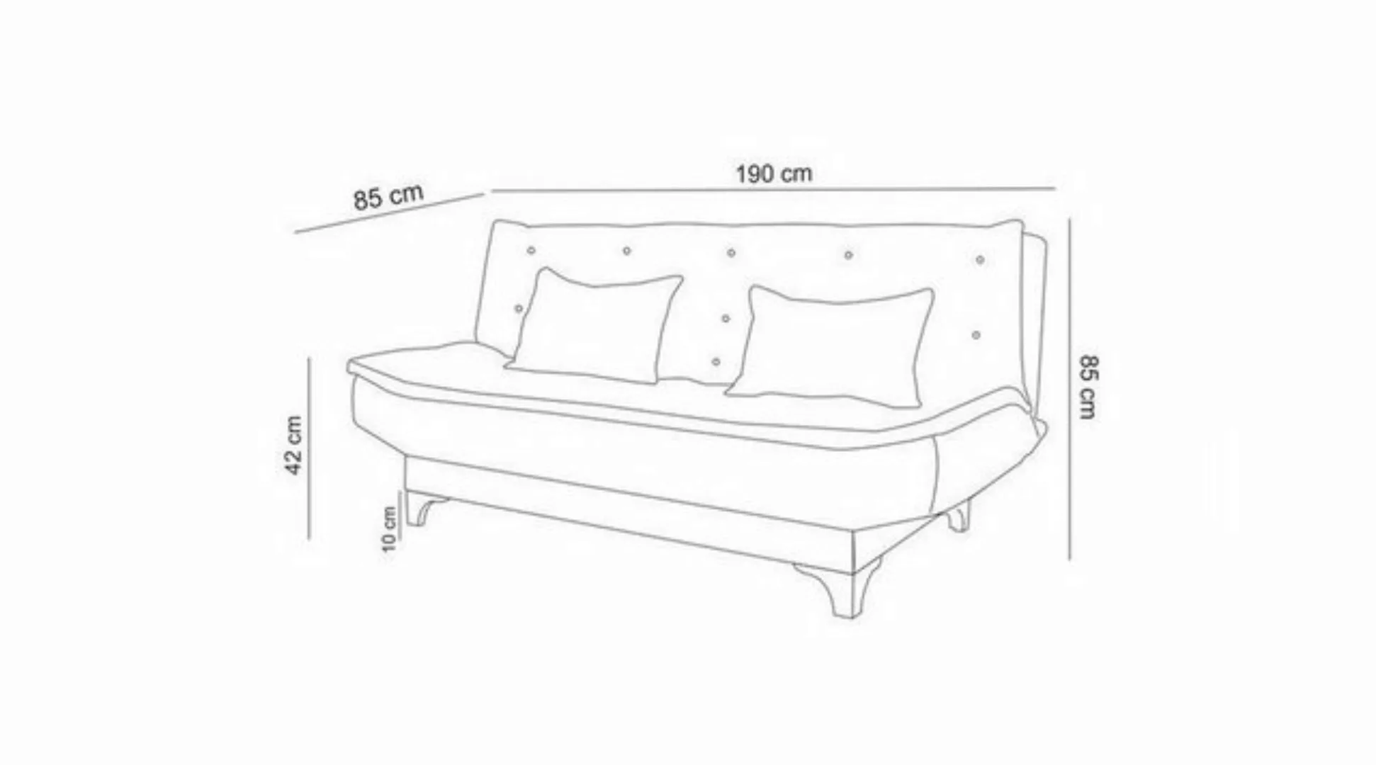 Skye Decor Sofa UNQ1347-3-Sitz-Sofa-Bett günstig online kaufen
