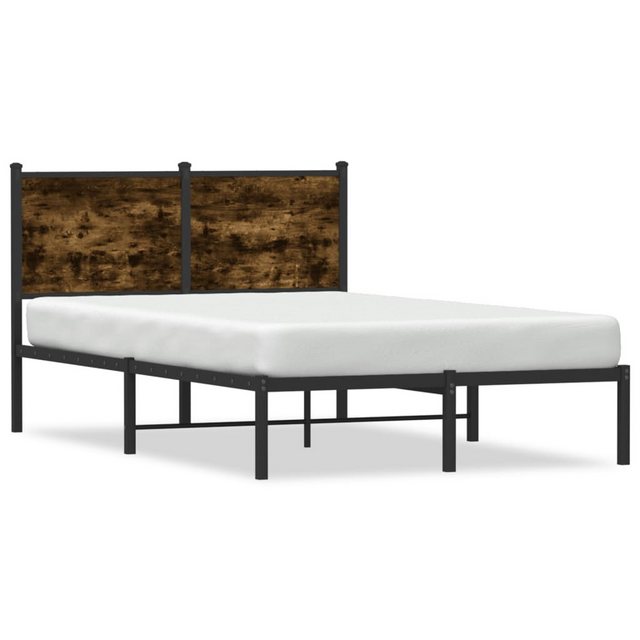 vidaXL Bett, Metallbett ohne Matratze Räuchereiche 120x190 cm günstig online kaufen