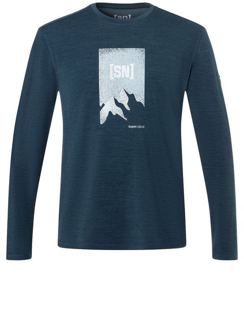 SUPER.NATURAL Sweatshirt für Herren, Merino 2 PITCH BRUSH LS Berg Motiv, at günstig online kaufen