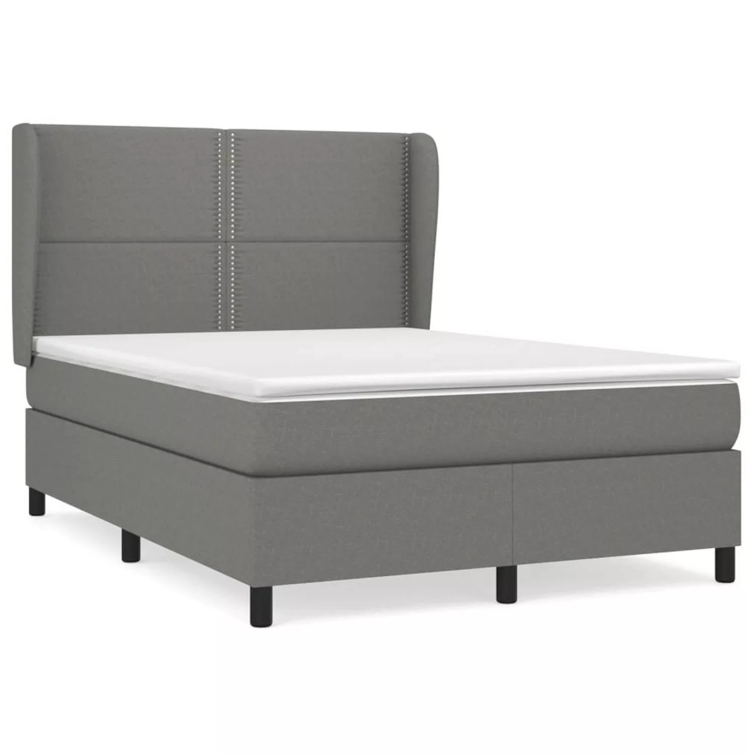 vidaXL Boxspringbett mit Matratze Dunkelgrau 140x190 cm Stoff1372455 günstig online kaufen