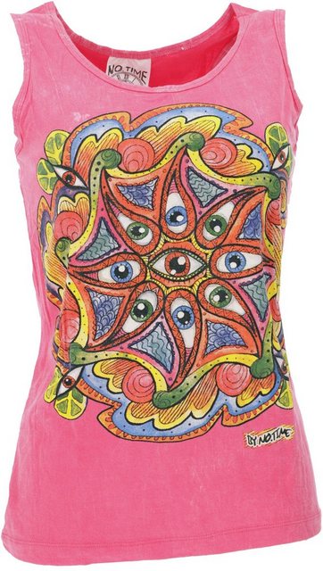 Guru-Shop T-Shirt No Time Tank Top, Yoga-Top - Drittes Auge/ pink Festival, günstig online kaufen