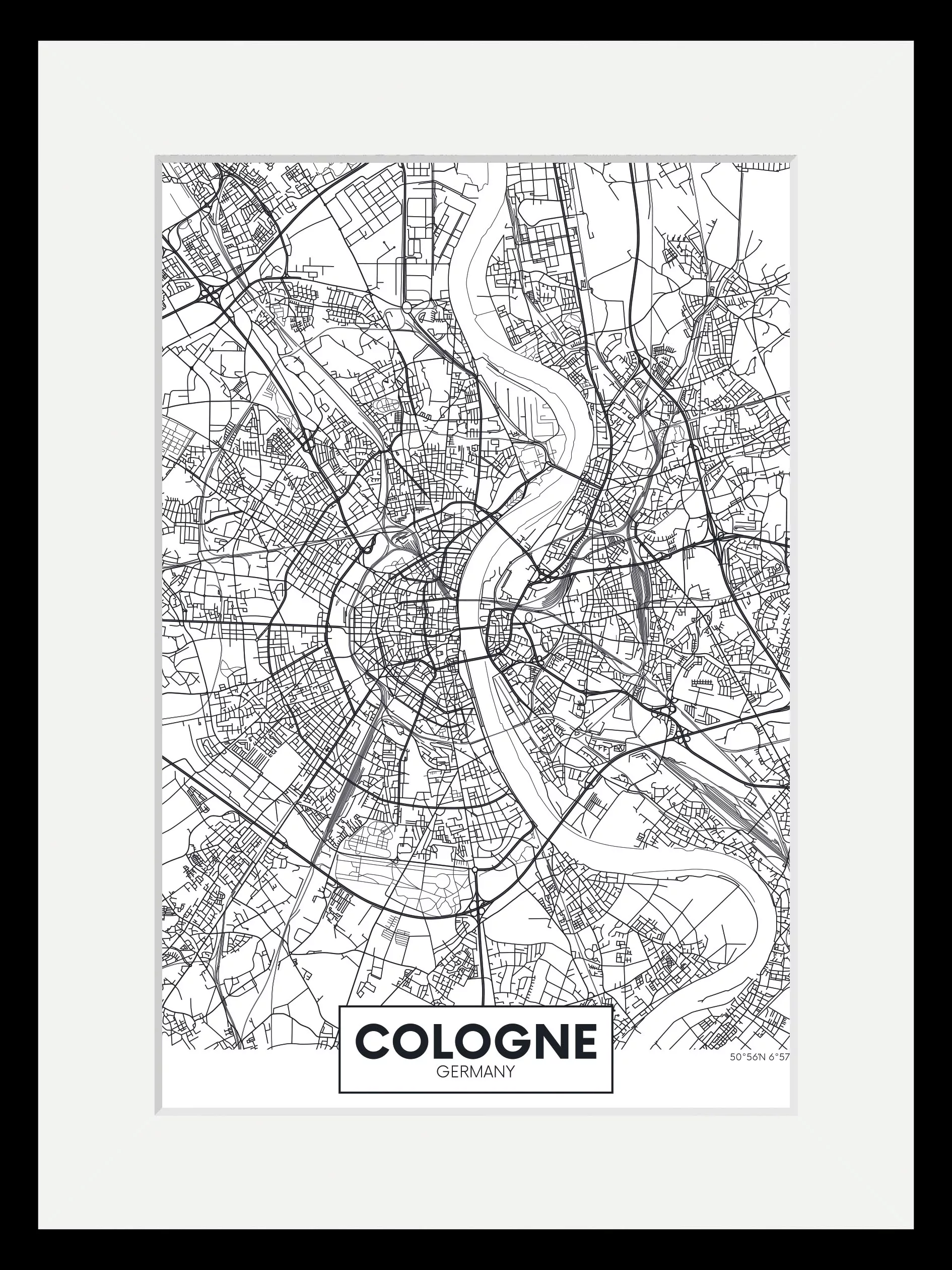 queence Bild »Cologne Stadtkarte«, Städte, (1 St.) günstig online kaufen