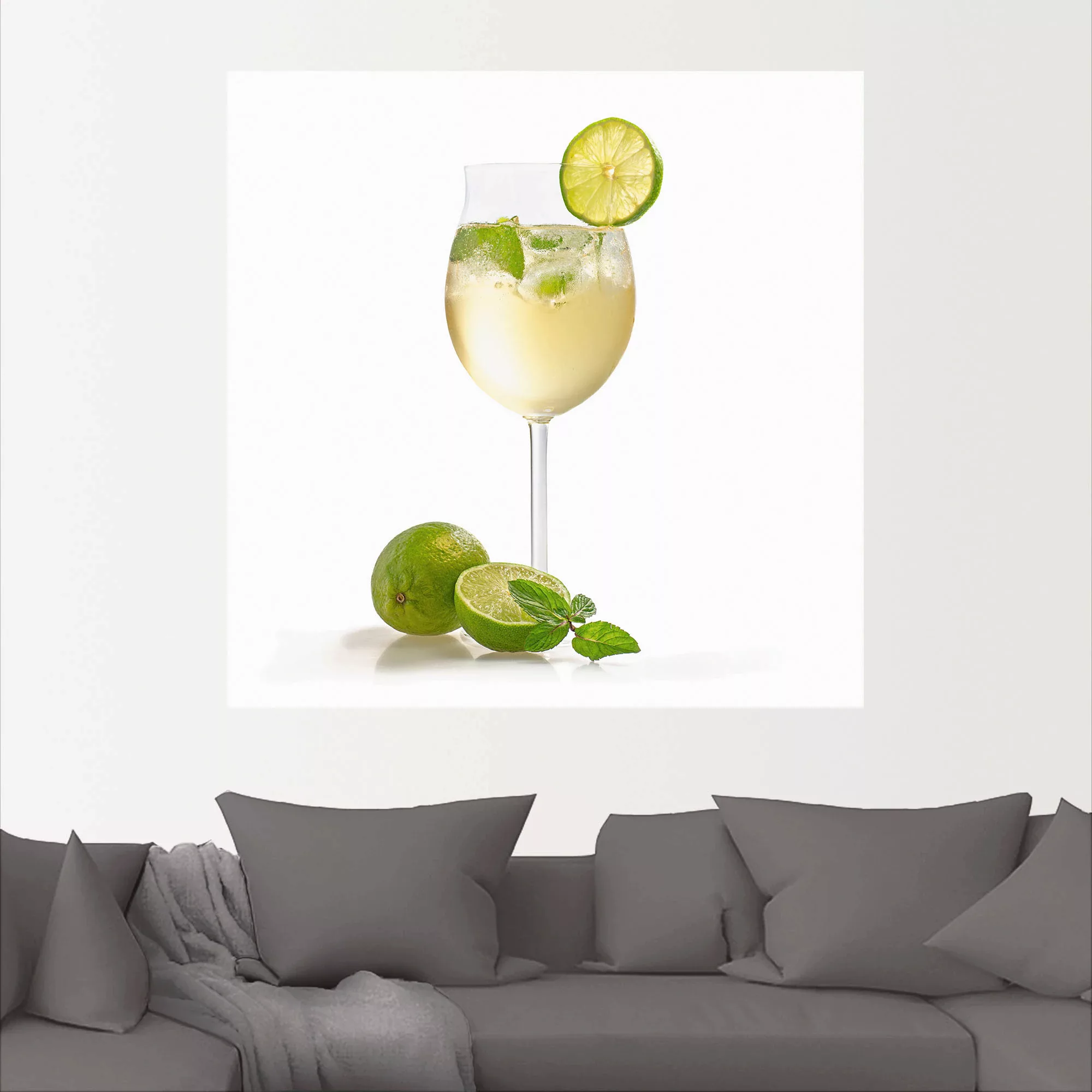 Artland Wandbild "Weinglas - Hugo", Getränke, (1 St.), als Wandaufkleber in günstig online kaufen
