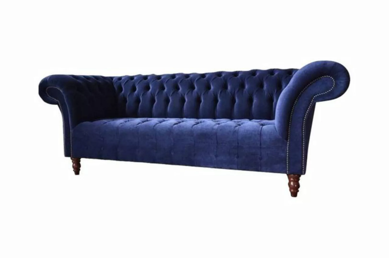 JVmoebel Sofa Chesterfield Design Luxus Polster Sofa Couch 3 Sitz Blau Text günstig online kaufen