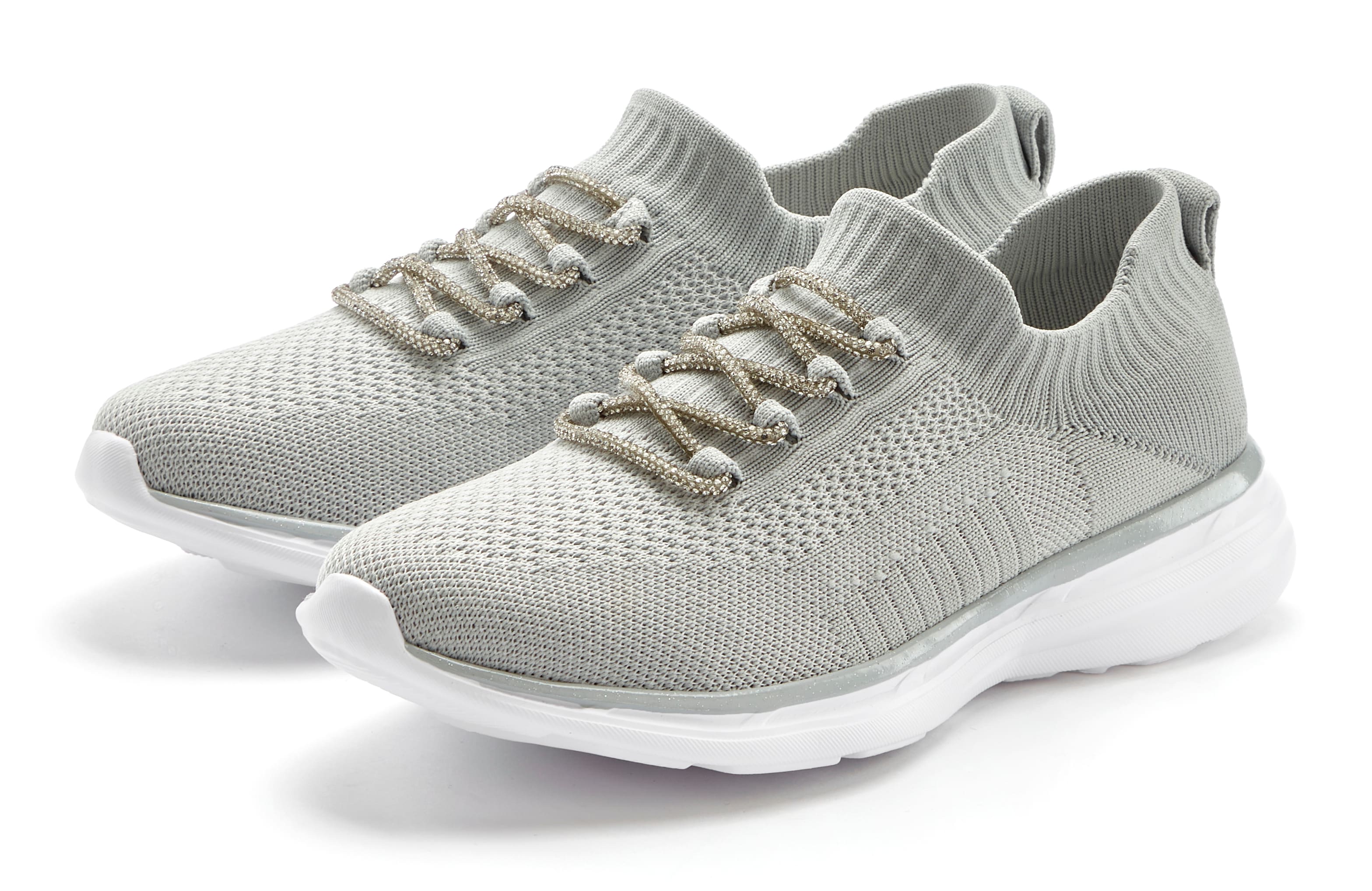 LASCANA Sneaker, mit modischer Glitzerschnürung VEGAN günstig online kaufen