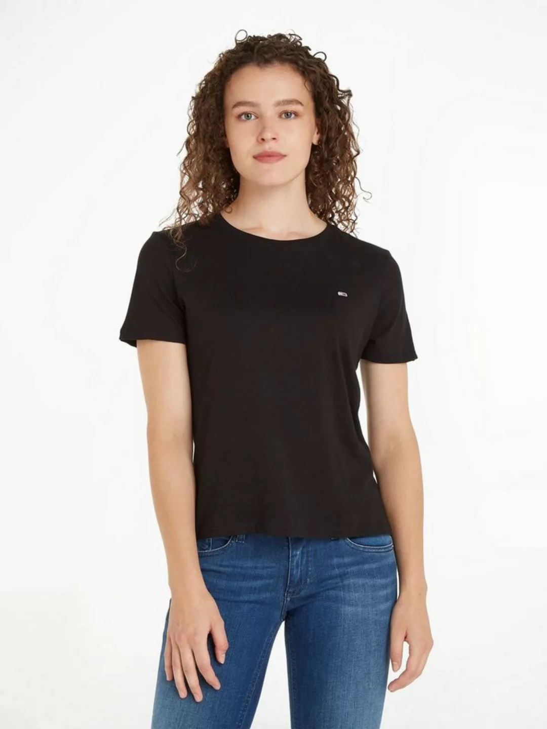 Tommy Jeans Rundhalsshirt TJW SOFT JERSEY TEE mit Tommy Jeans Logo-Flag auf günstig online kaufen