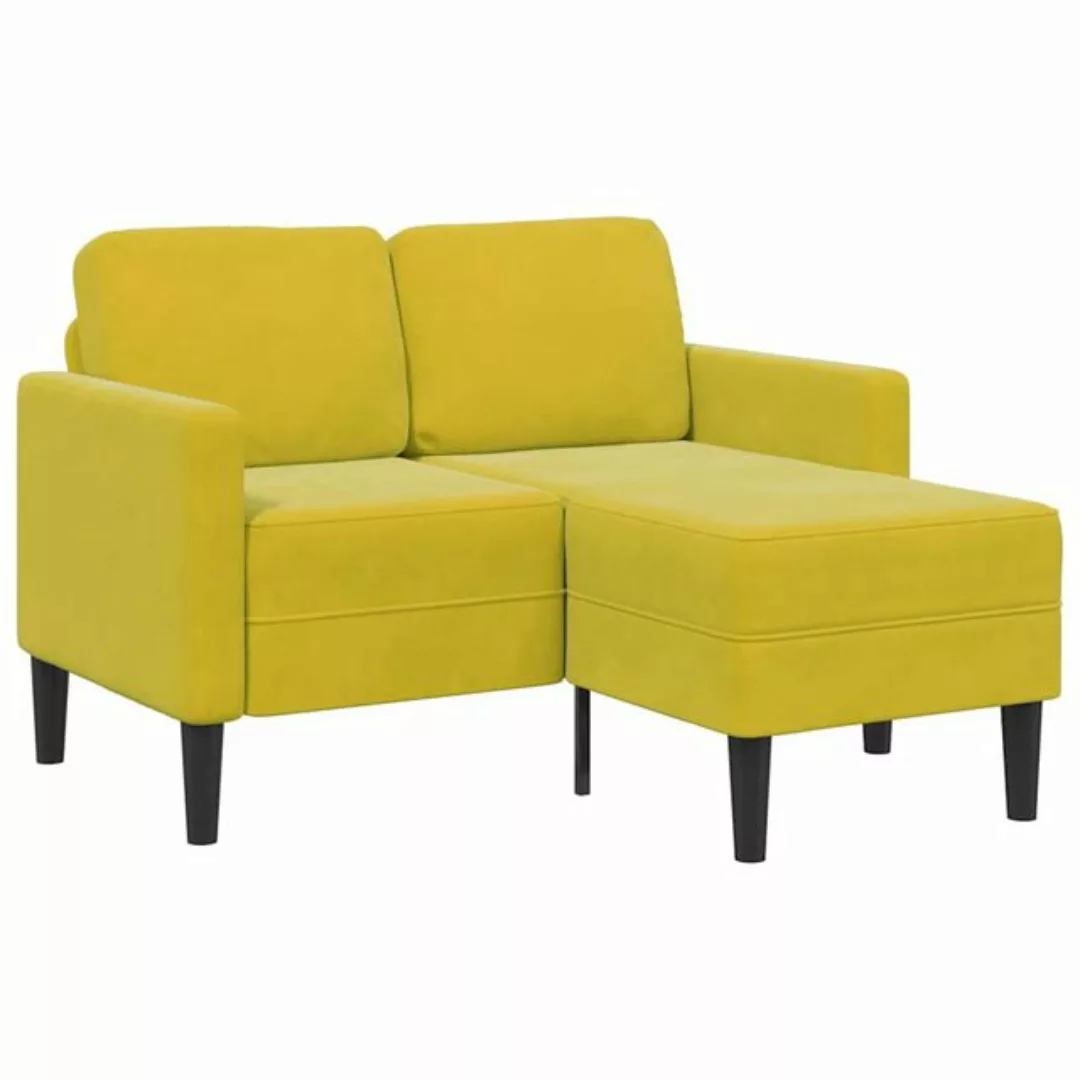 vidaXL Sofa 2-Sitzer-Sofa mit Chaiselongue L-Form Gelb 125 cm Samt günstig online kaufen