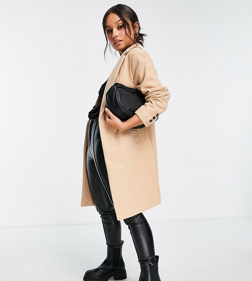 New Look Petite – Eleganter Mantel in Camel-Braun günstig online kaufen