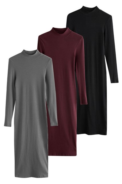 The Set Jerseykleid The Set Bodyconkleider mit Rollkragen im 3er-Pack (3-tl günstig online kaufen