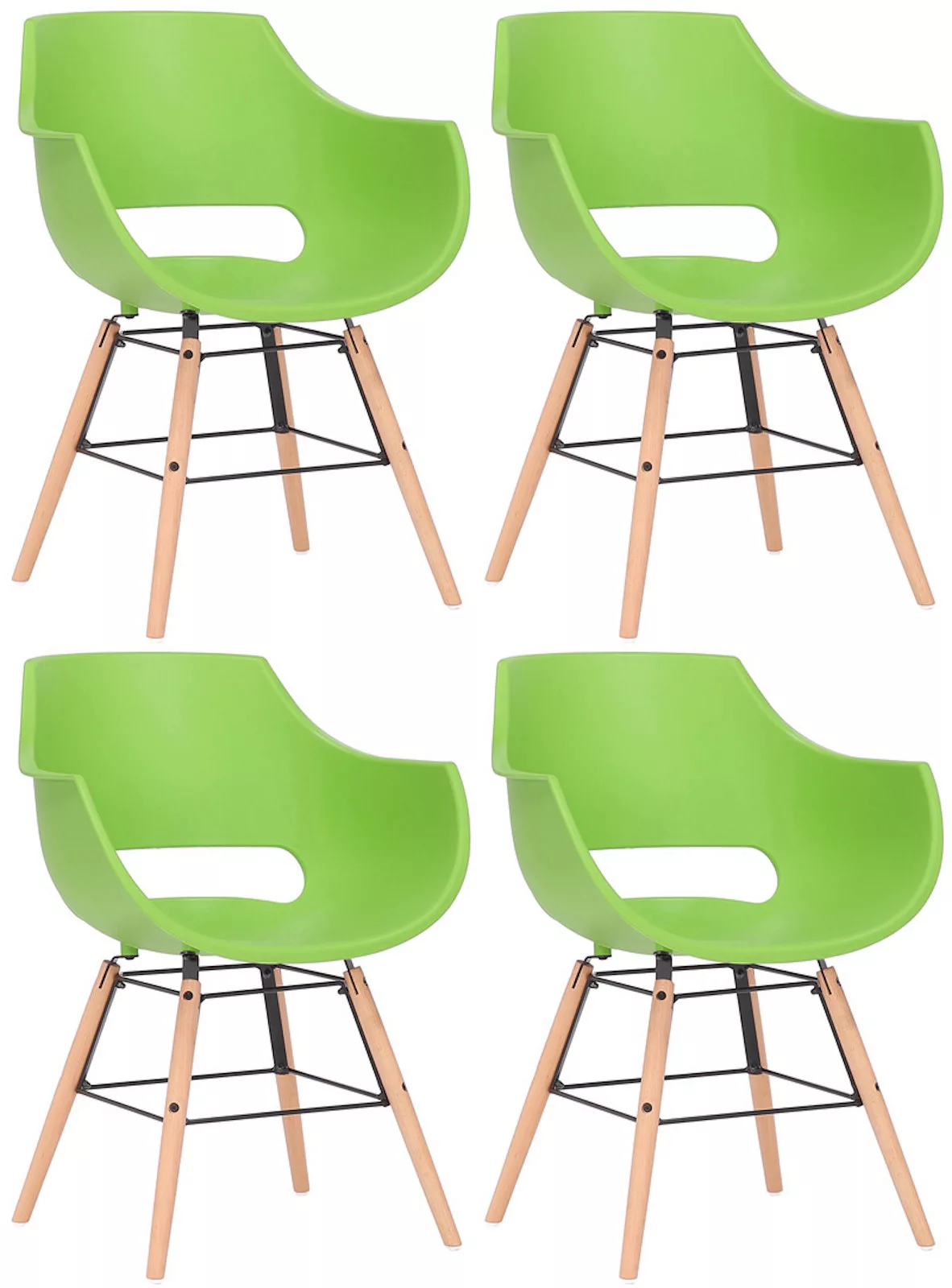 4er Set Stuhl Skien Kunststoff-grün-Natura günstig online kaufen