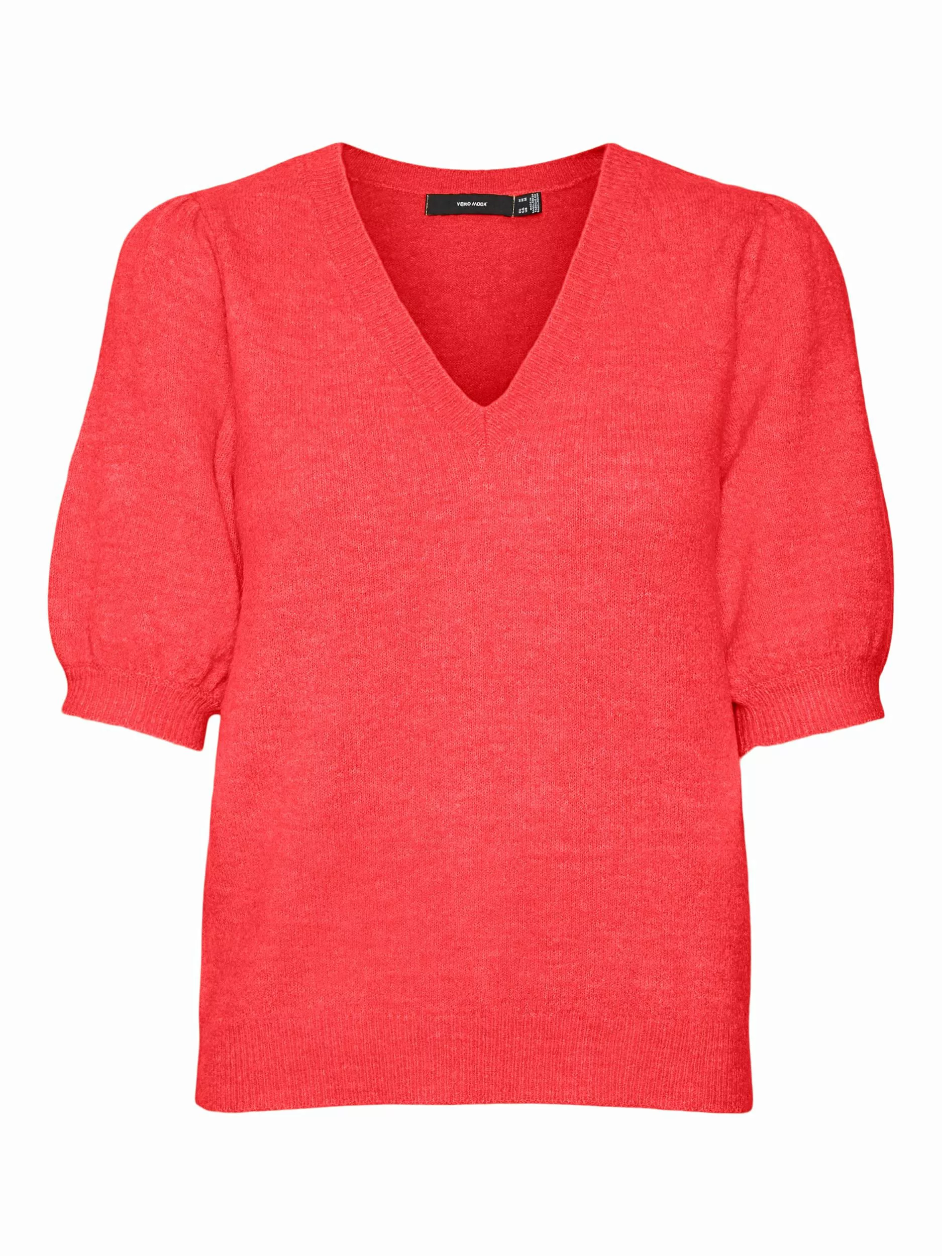 Vero Moda Strickpullover "VMELLYLEFILE SS V-NECK PUFF PULLOVER" günstig online kaufen