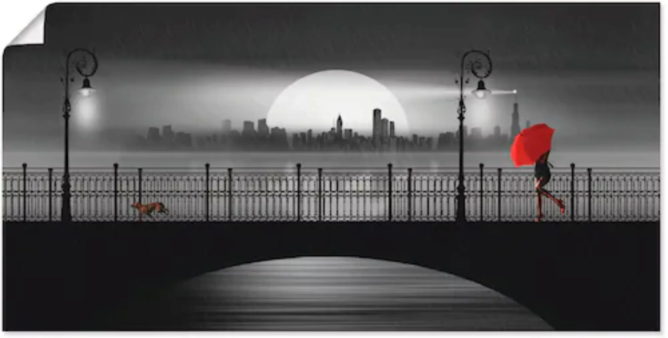 Artland Wandbild "Die Brücke im Regen", Brücken, (1 St.), als Leinwandbild, günstig online kaufen