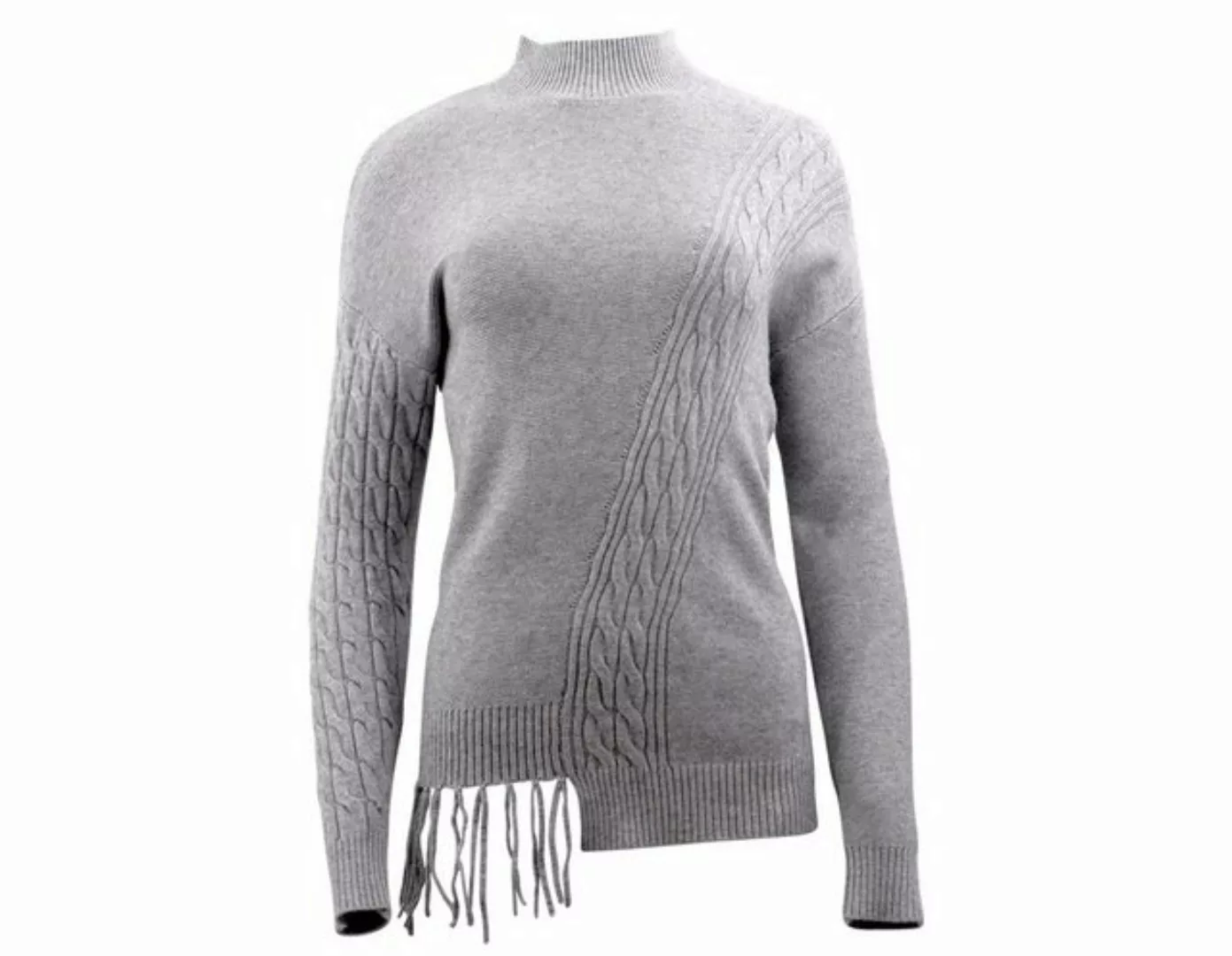 Passioni Strickpullover Asymmetrischer Pullover mit raffiniertem Strickmix günstig online kaufen