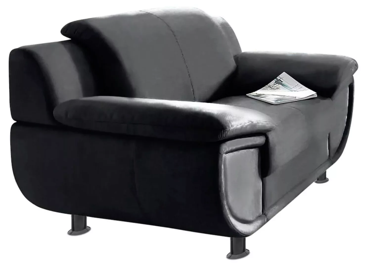 TRENDMANUFAKTUR Sessel »Rondo, Loungesessel«, Füße schwarz, wahlweise mit F günstig online kaufen