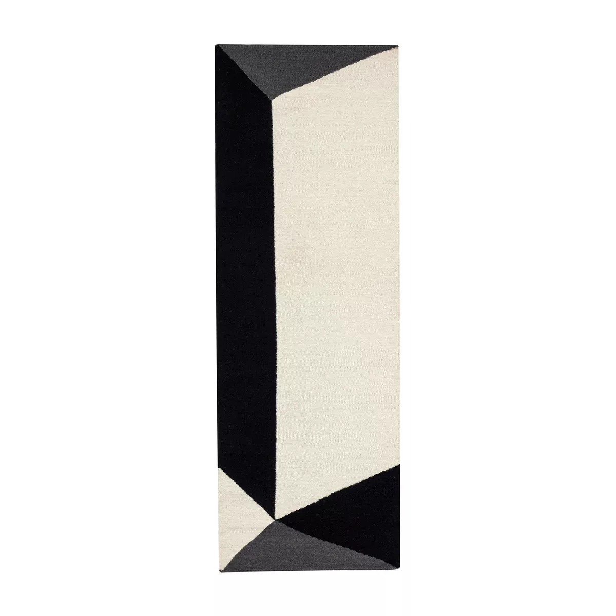Triangles blocks Kelim Teppich naturweiß 80 x 240cm günstig online kaufen