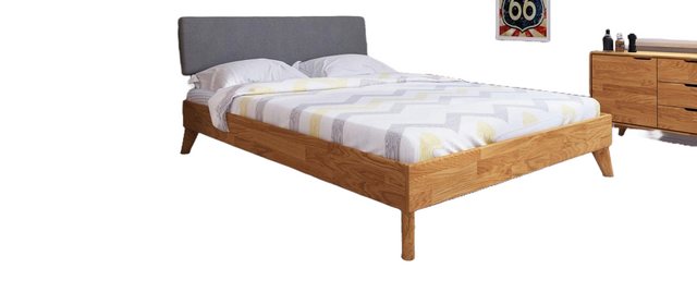 Natur24 Bett Bett Gerg 4 Sonderlänge 180x190 Wildeiche Polsterkopfteil Holz günstig online kaufen