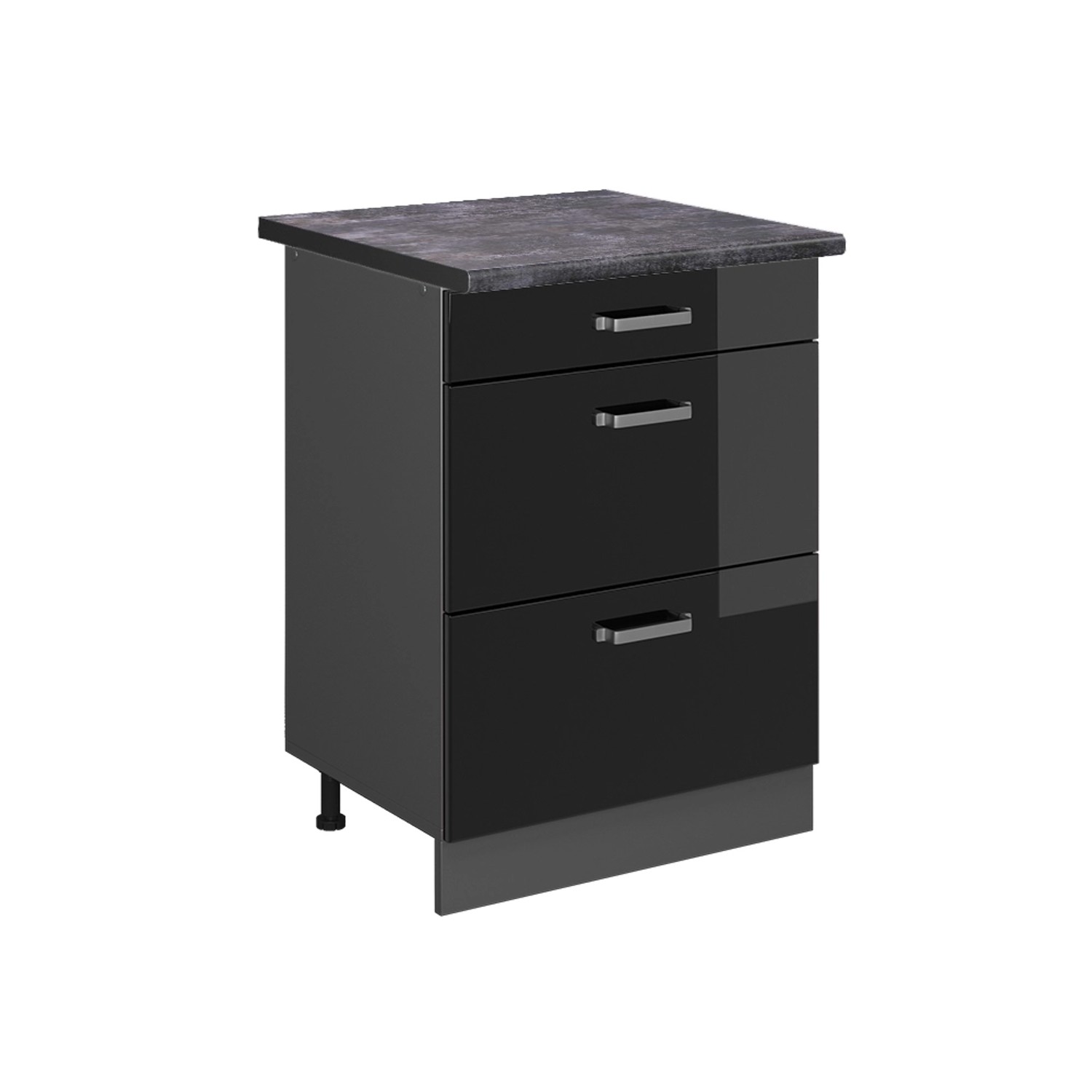 Vicco Unterschrank R-Line, Schwarz Hochglanz/Anthrazit, 60 günstig online kaufen
