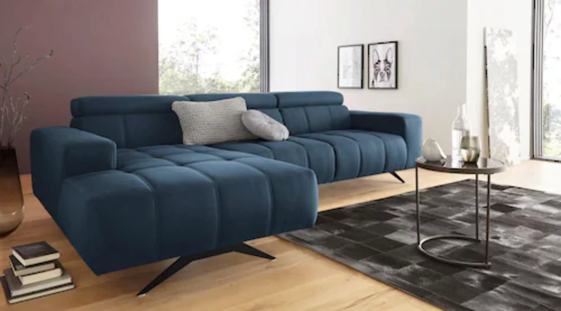 DOMO collection Ecksofa »Trento L-Form«, wahlweise mit Kopfteilverstellung, günstig online kaufen