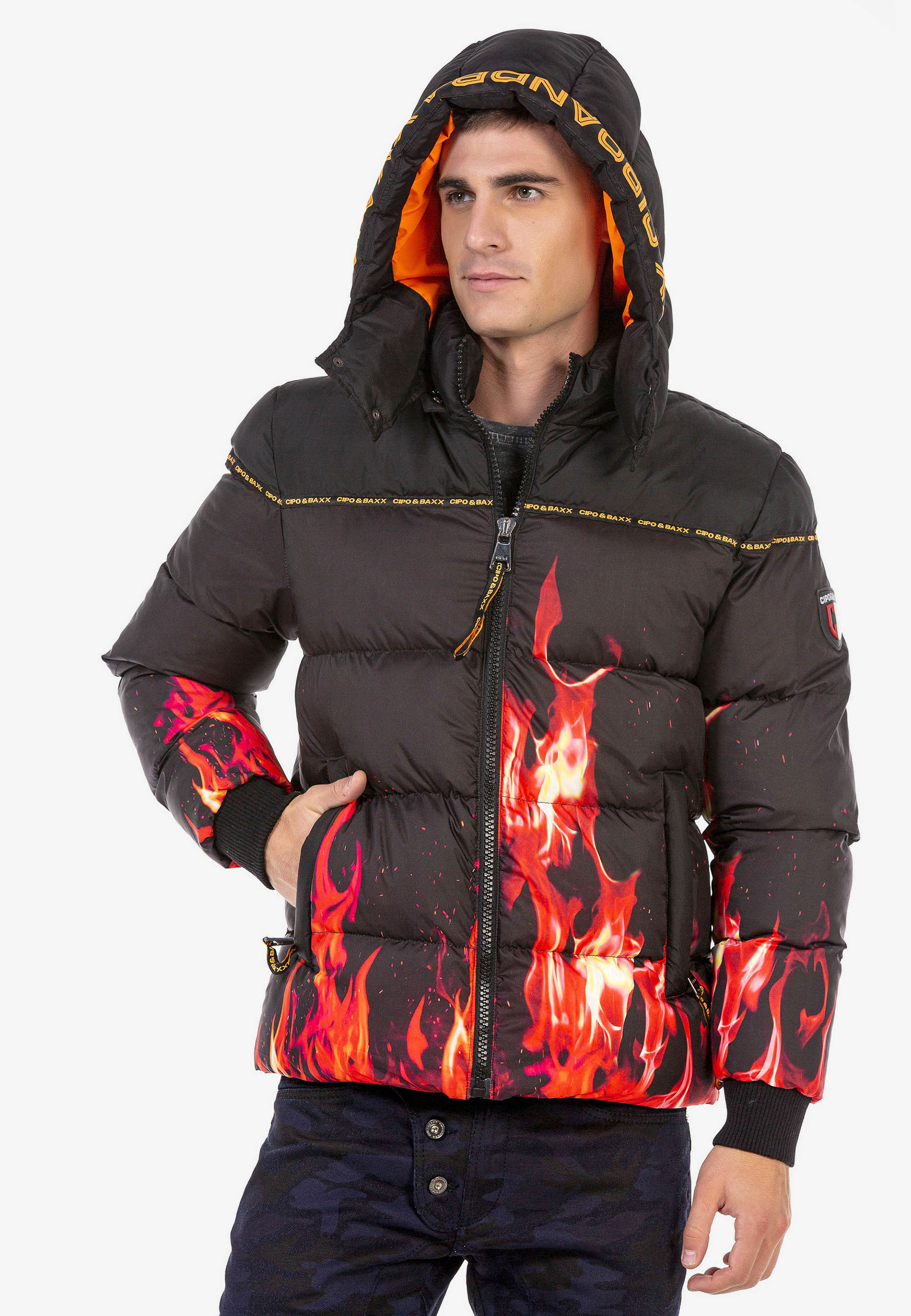 Cipo & Baxx Steppjacke, im coolen Flammen-Design günstig online kaufen