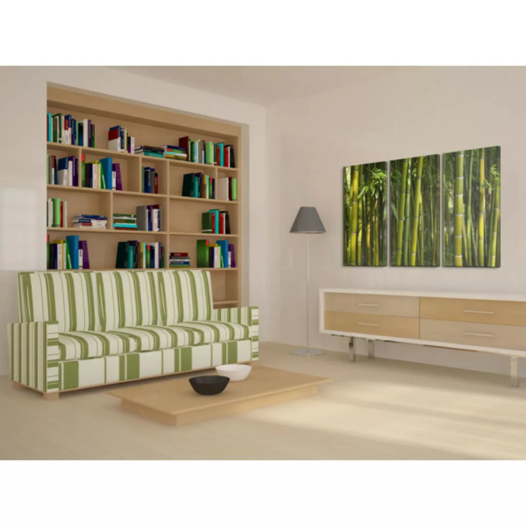 Leinwandbild Bambus in Grün XXL günstig online kaufen