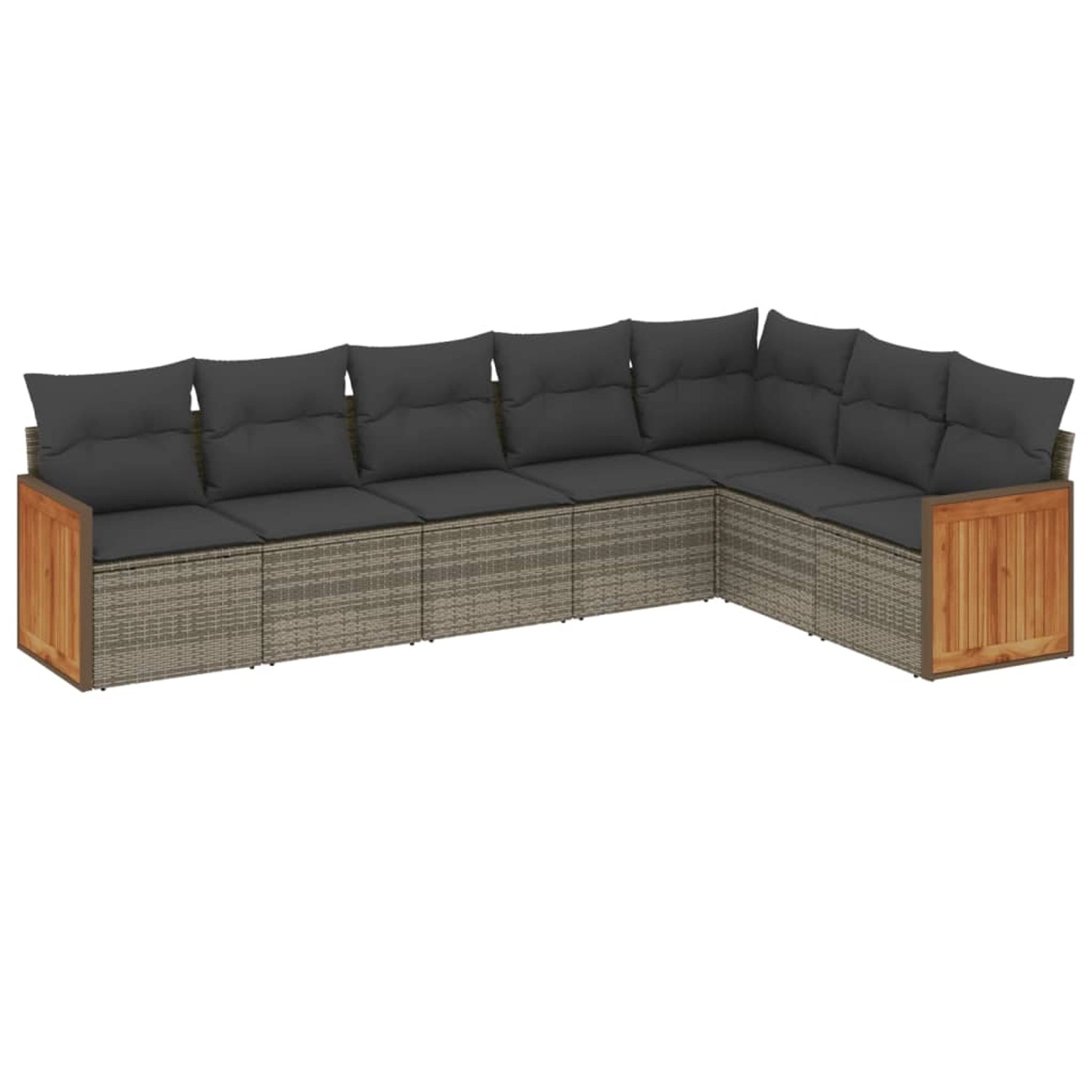 vidaXL 7-tlg Garten-Sofagarnitur mit Kissen Grau Poly Rattan Modell 100 günstig online kaufen