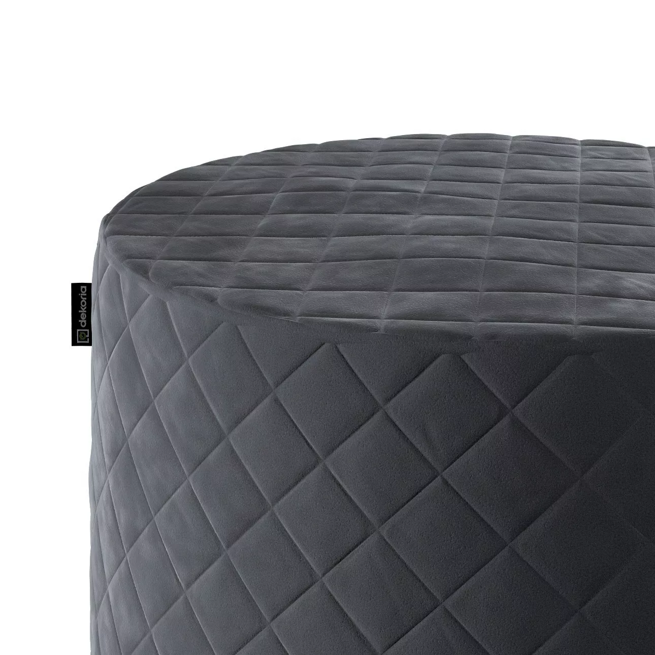 Pouf Barrel gesteppt, anthrazit, ø 40 x 40 cm, Velvet (704-12) günstig online kaufen