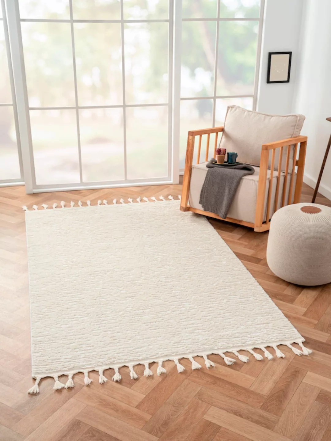 Myflair Möbel & Accessoires Hochflor-Teppich »Moroccan Pureness«, rechtecki günstig online kaufen