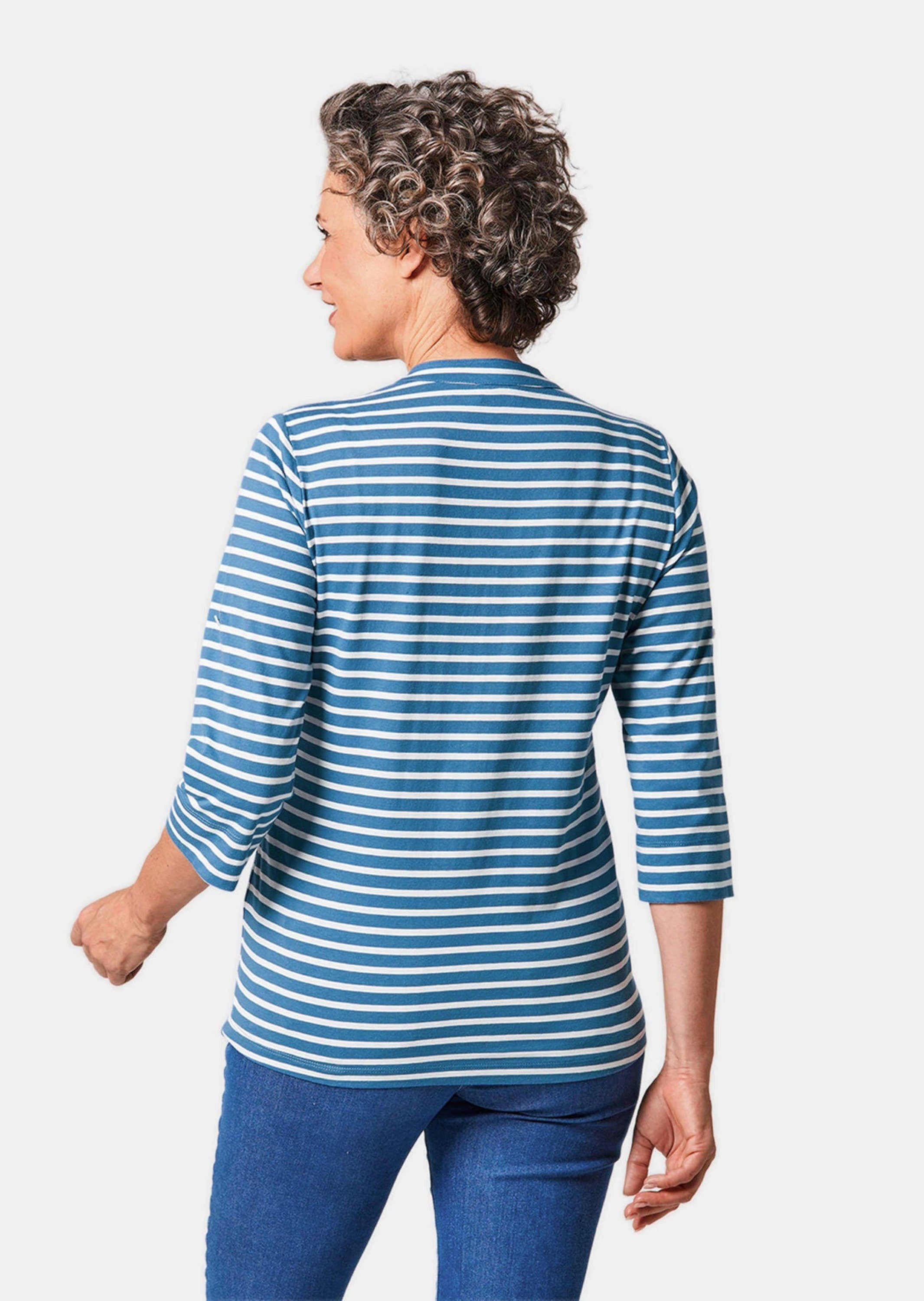 GOLDNER 3/4-Arm-Shirt Sportives Ringelshirt in Longform günstig online kaufen