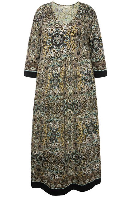 Ulla Popken Sommerkleid Jerseykleid Paisley A-Linie Tunika-Ausschnitt günstig online kaufen