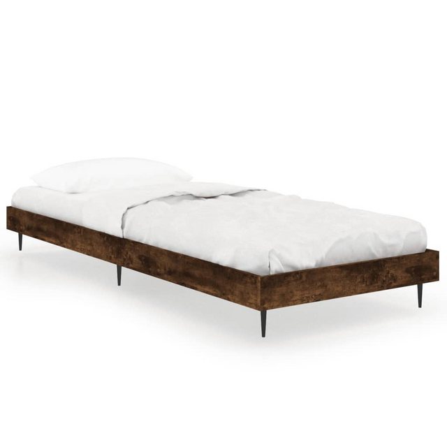 vidaXL Bett Bettgestell ohne Matratze Räuchereiche 75x190 cm Holzwerkstoff günstig online kaufen