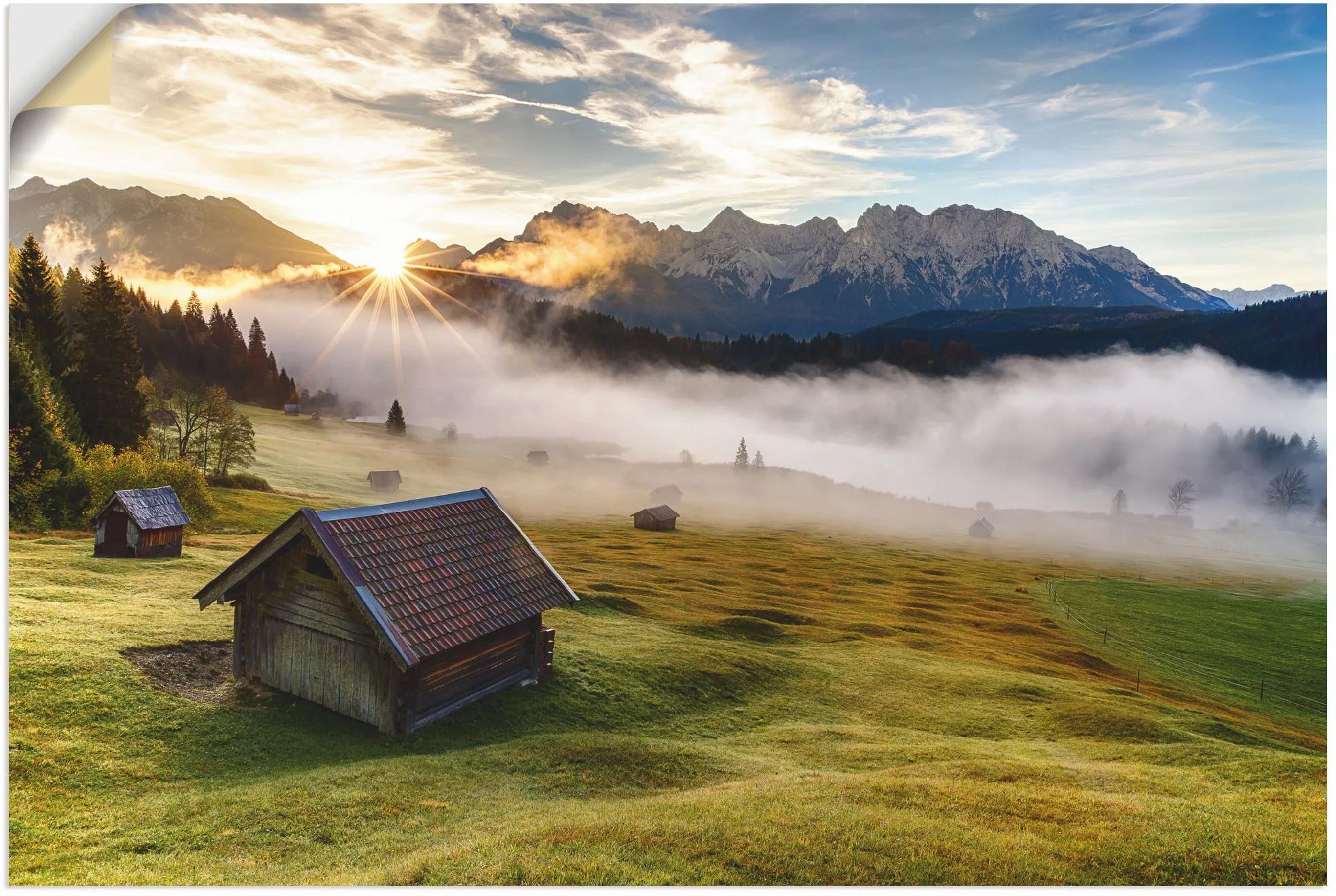 Artland Wandbild "Herbst in Bayern", Berge & Alpenbilder, (1 St.), als Alub günstig online kaufen