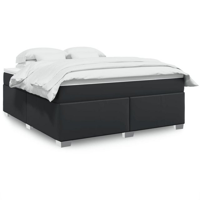 vidaXL Boxspringbett, Boxspringbett mit Matratze Schwarz 180x200 cm Kunstle günstig online kaufen