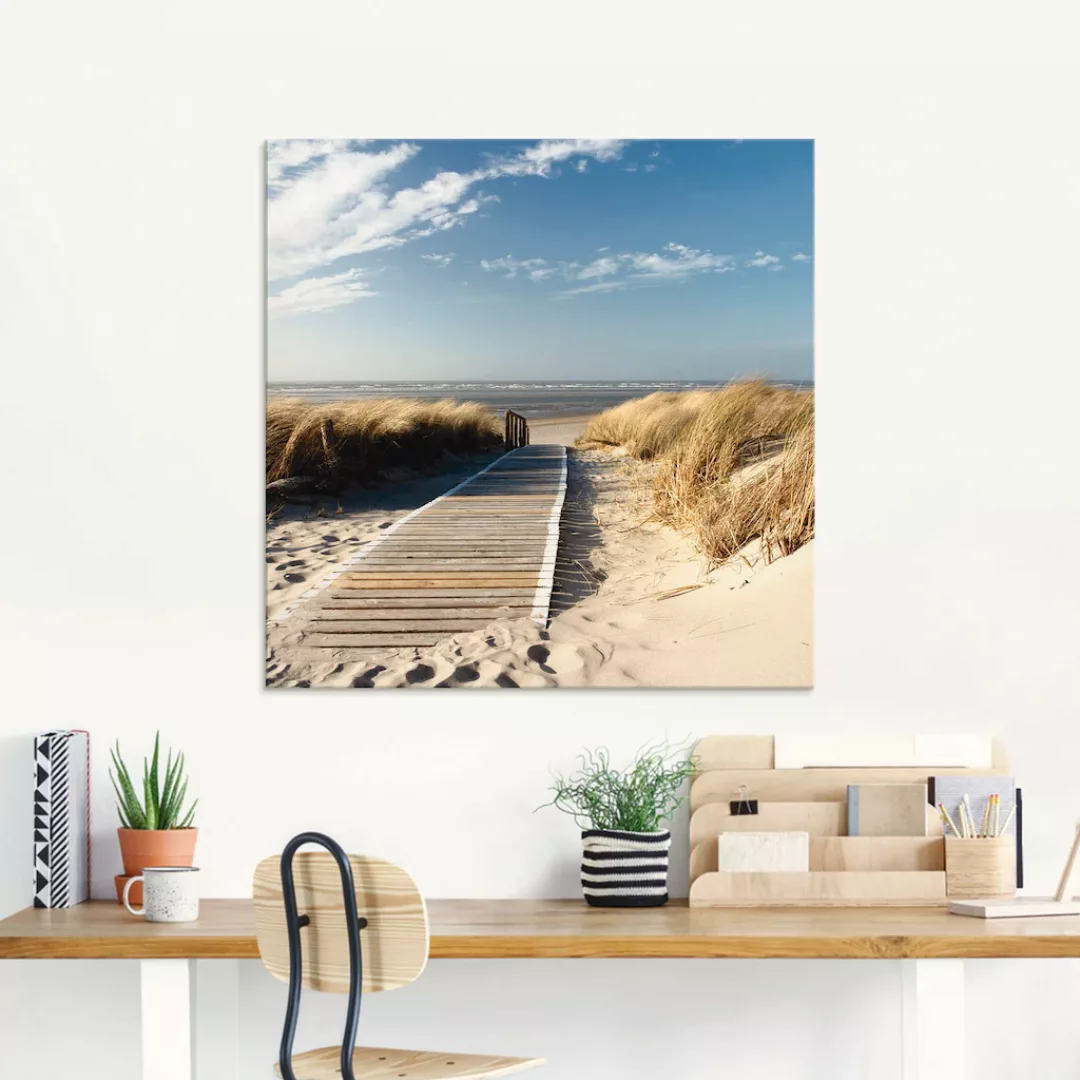 Artland Glasbild "Nordseestrand auf Langeoog - Steg", Strand, (1 St.), in v günstig online kaufen