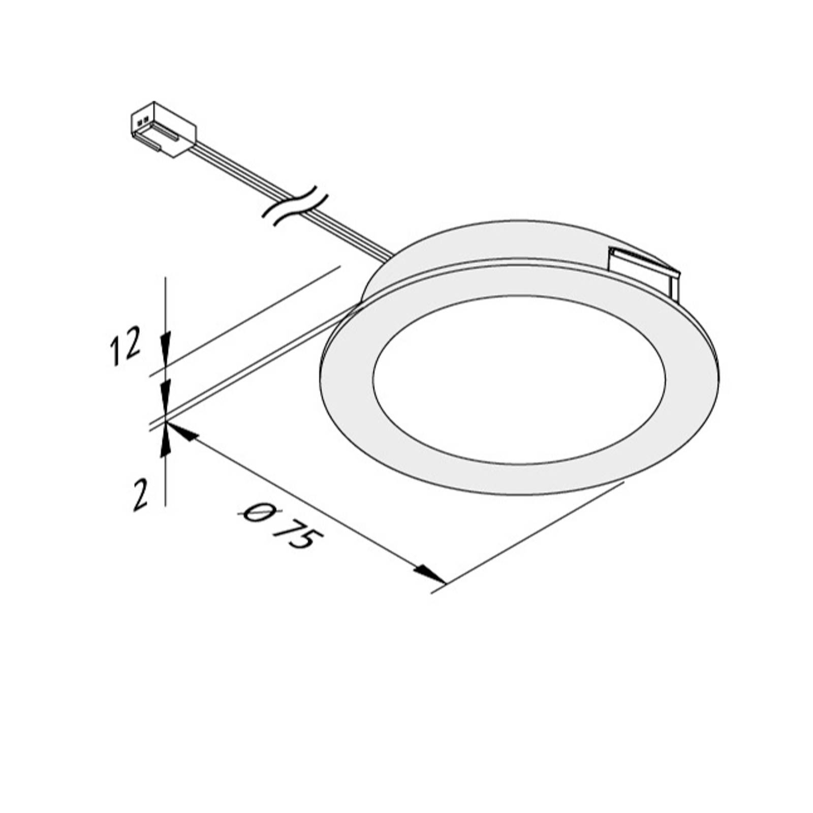 LED-Möbeleinbauleuchte FAR 68 edelstahl 4W 2.700K günstig online kaufen