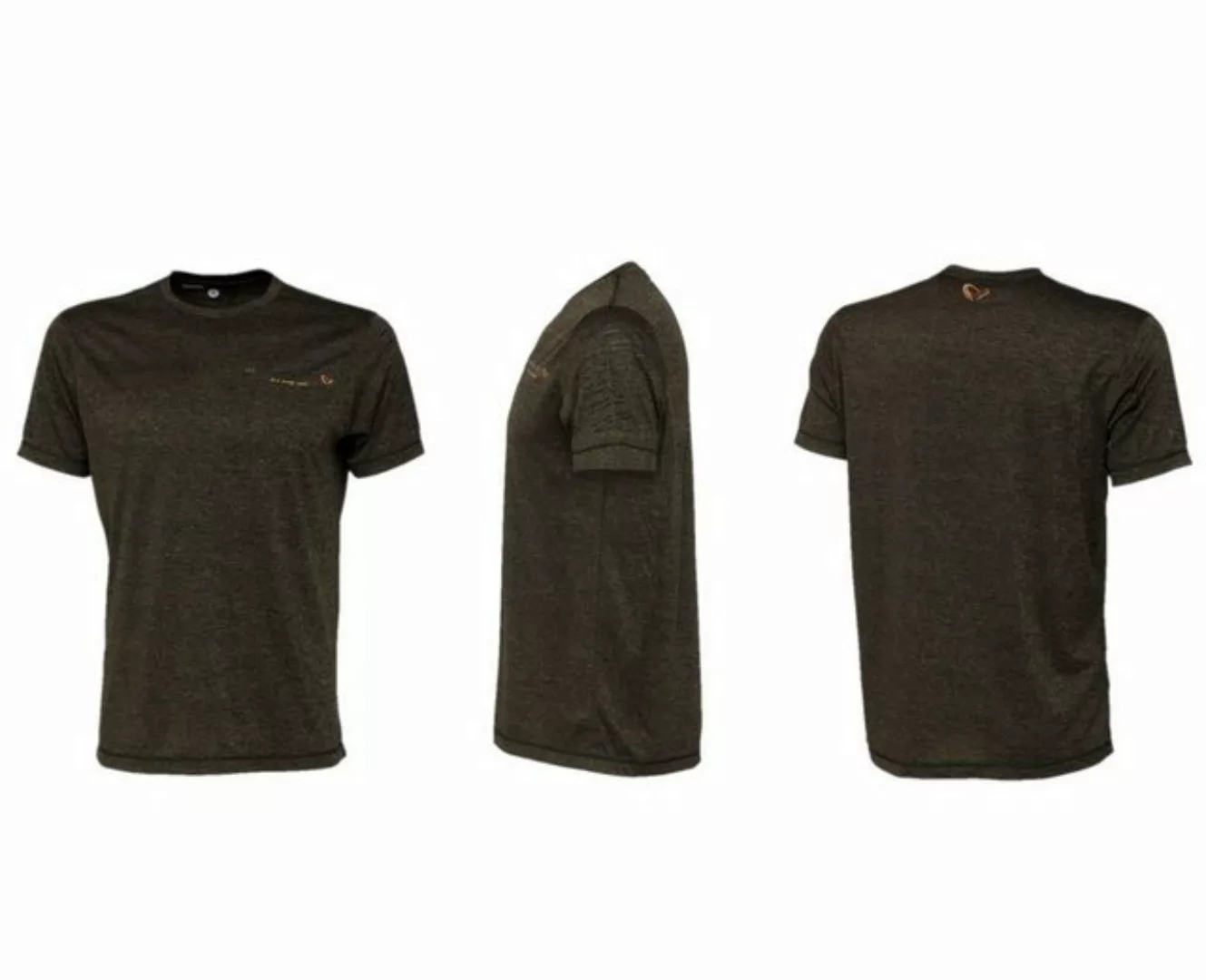 Savage Gear T-Shirt Fighter Stretch T-Shirt Gr. S-XXL Burnt Olive Melange A günstig online kaufen