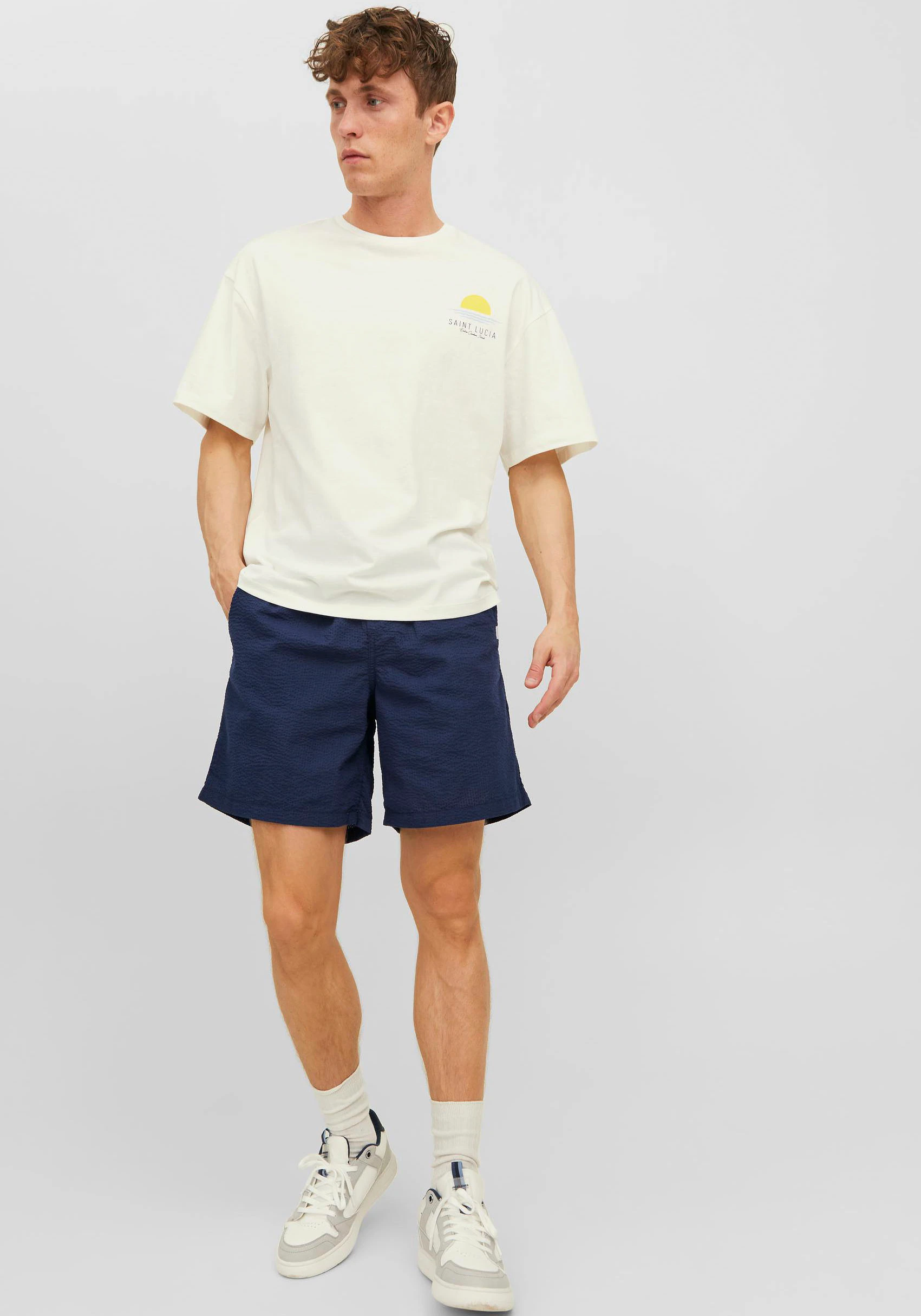 Jack & Jones Sweatshorts "JPSTJEFF JJJOGGER SEERSUCKER DEK SN" günstig online kaufen