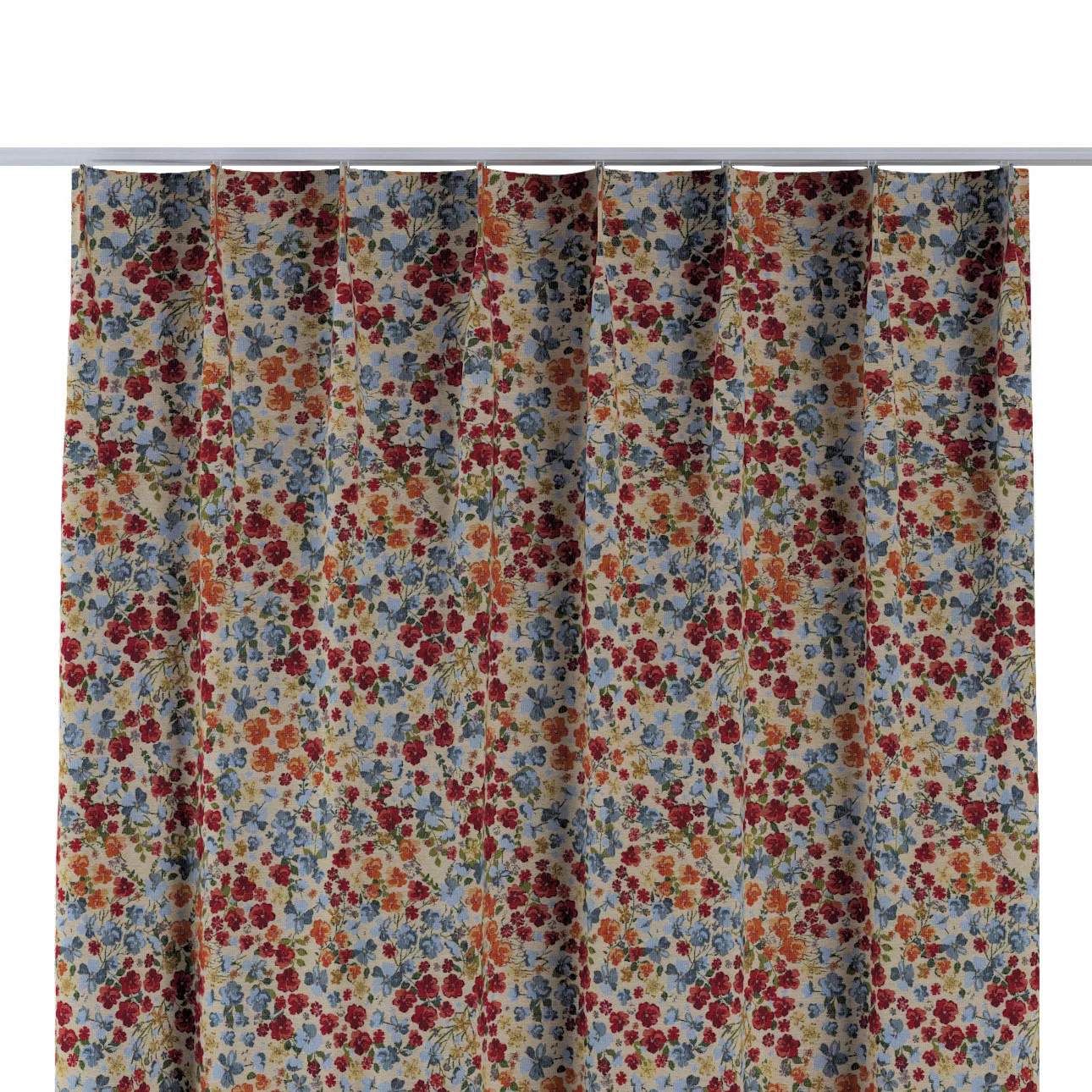 Vorhang mit flämischen 1-er Falten, rot- blau, Intenso Premium (144-30) günstig online kaufen