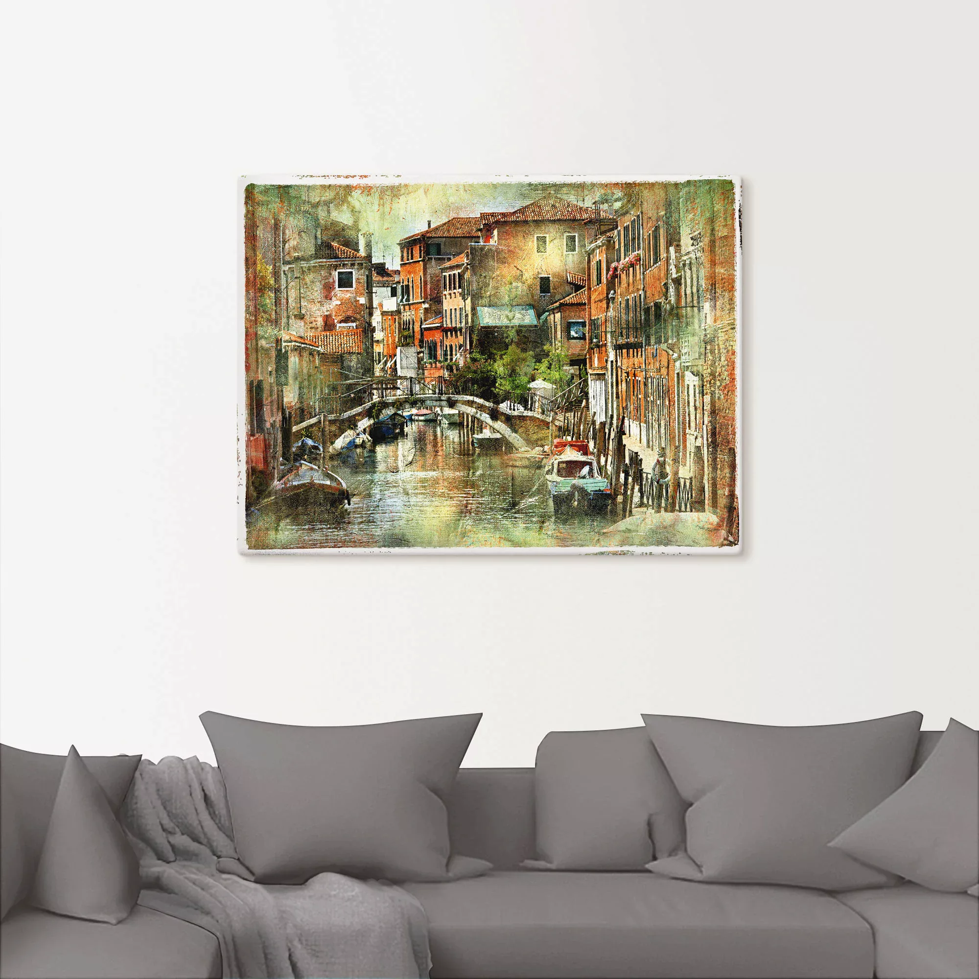 Artland Wandbild »Kanal in Venedig«, Italien, (1 St.), als Leinwandbild, Po günstig online kaufen